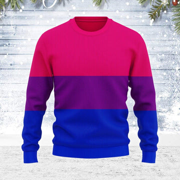 Bisexual Flag Ugly Christmas Sweater - CustomsPig