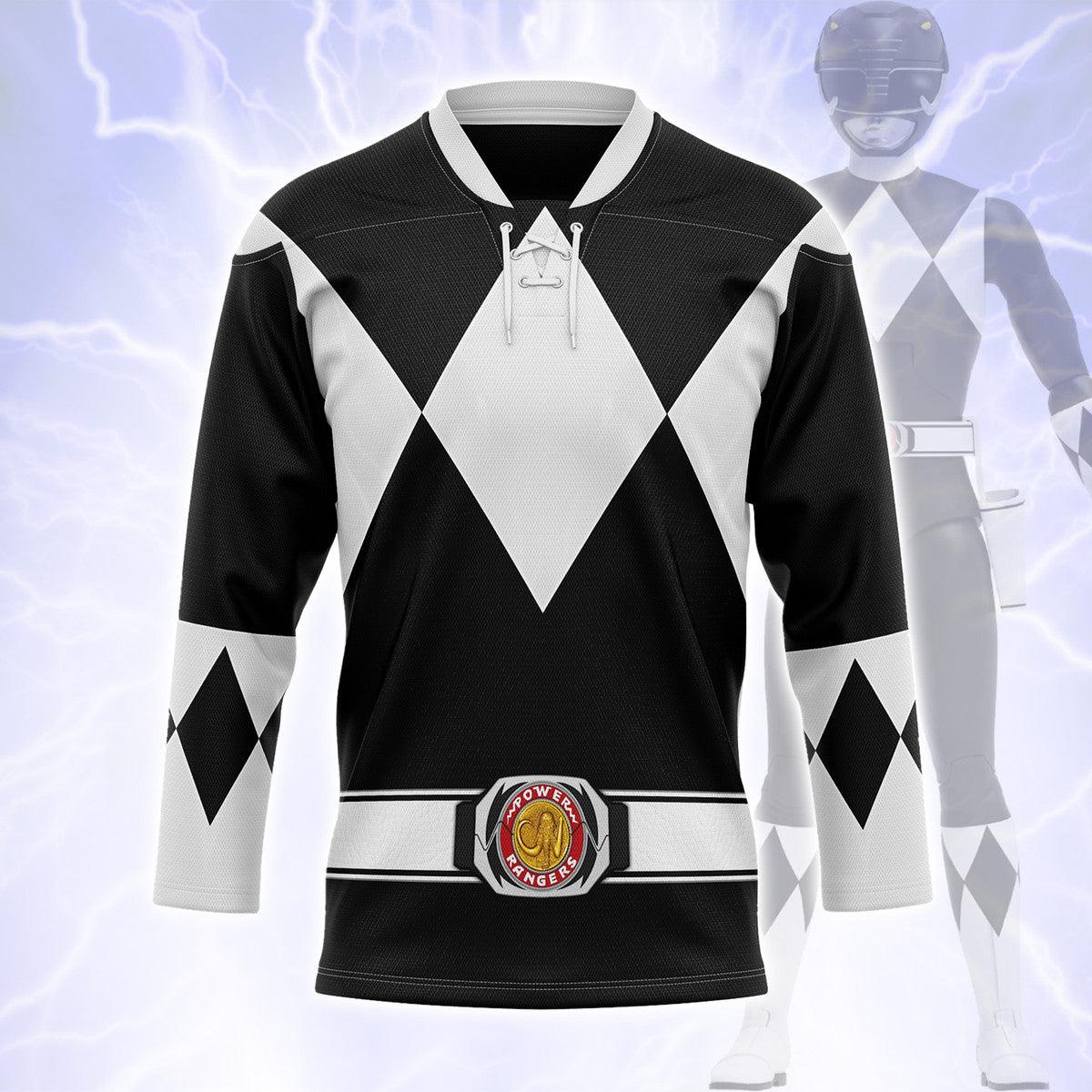 Black Ranger Mighty Morphin Hockey Jersey -  CustomsPig.com