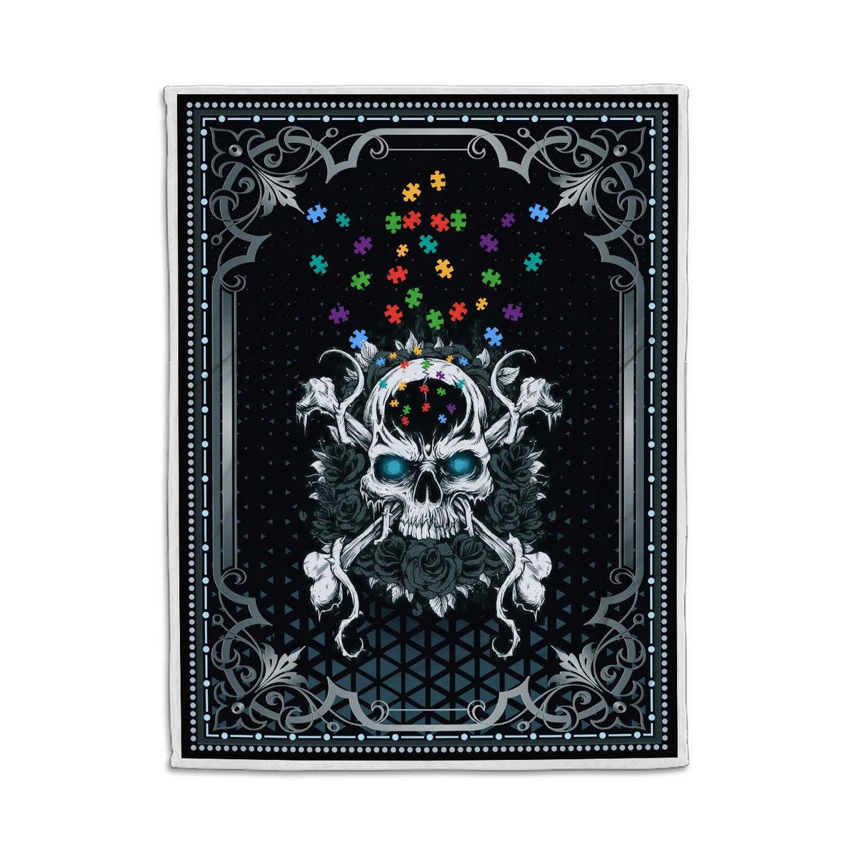 Blanket Autism Skull - CustomsPig