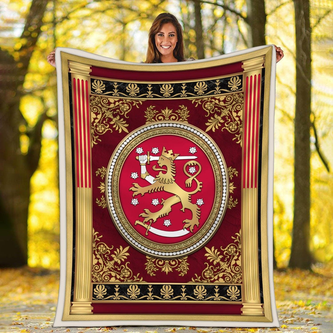 Blanket Republic of Finland Coat of Arms - CustomsPig