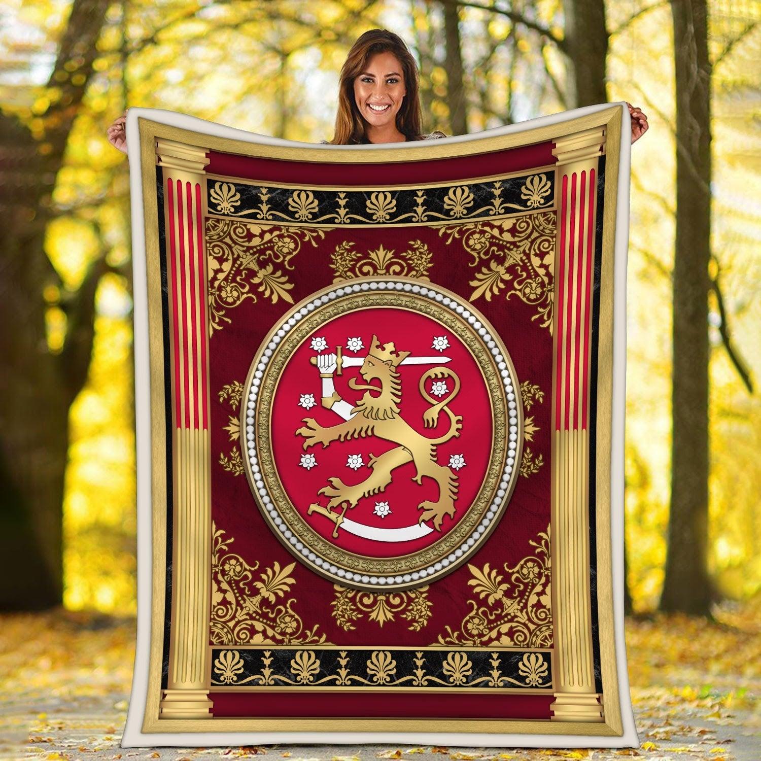 Blanket Republic of Finland Coat of Arms - CustomsPig