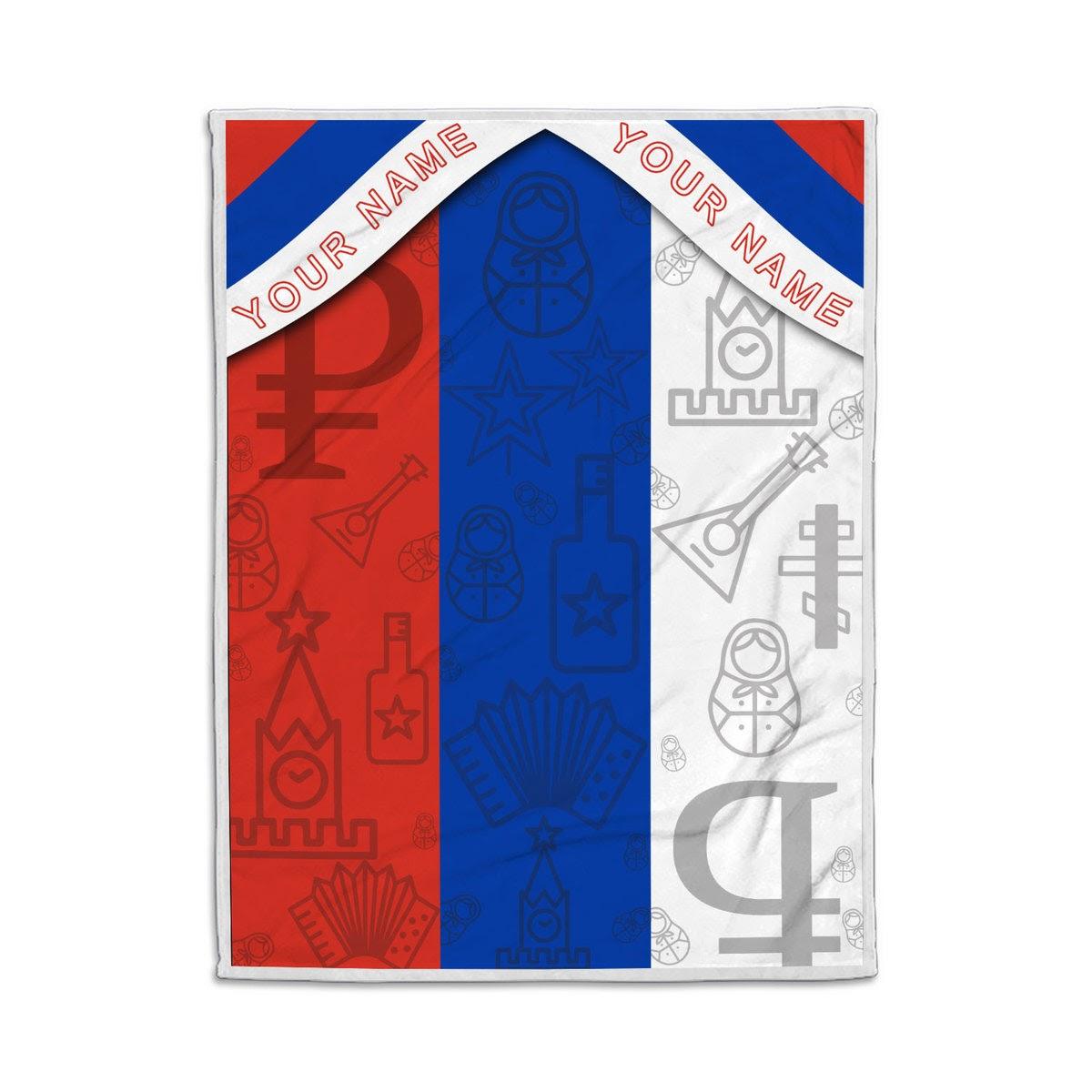 Blanket Russia Flag Personalized Custom Name - CustomsPig