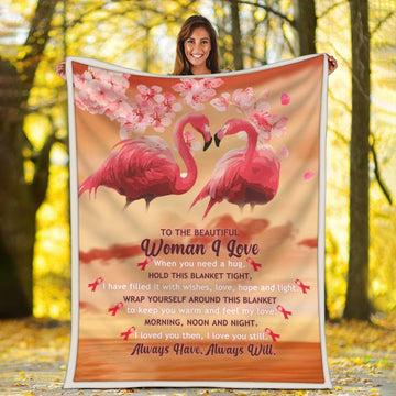 Blanket The Beautiful Woman I Love Breast Cancer Awareness - CustomsPig