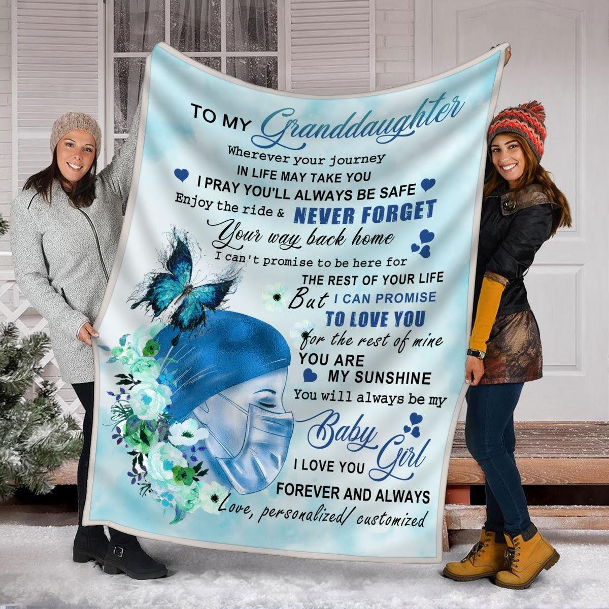 Blanket To My Granddaughter Nurse - CustomsPig