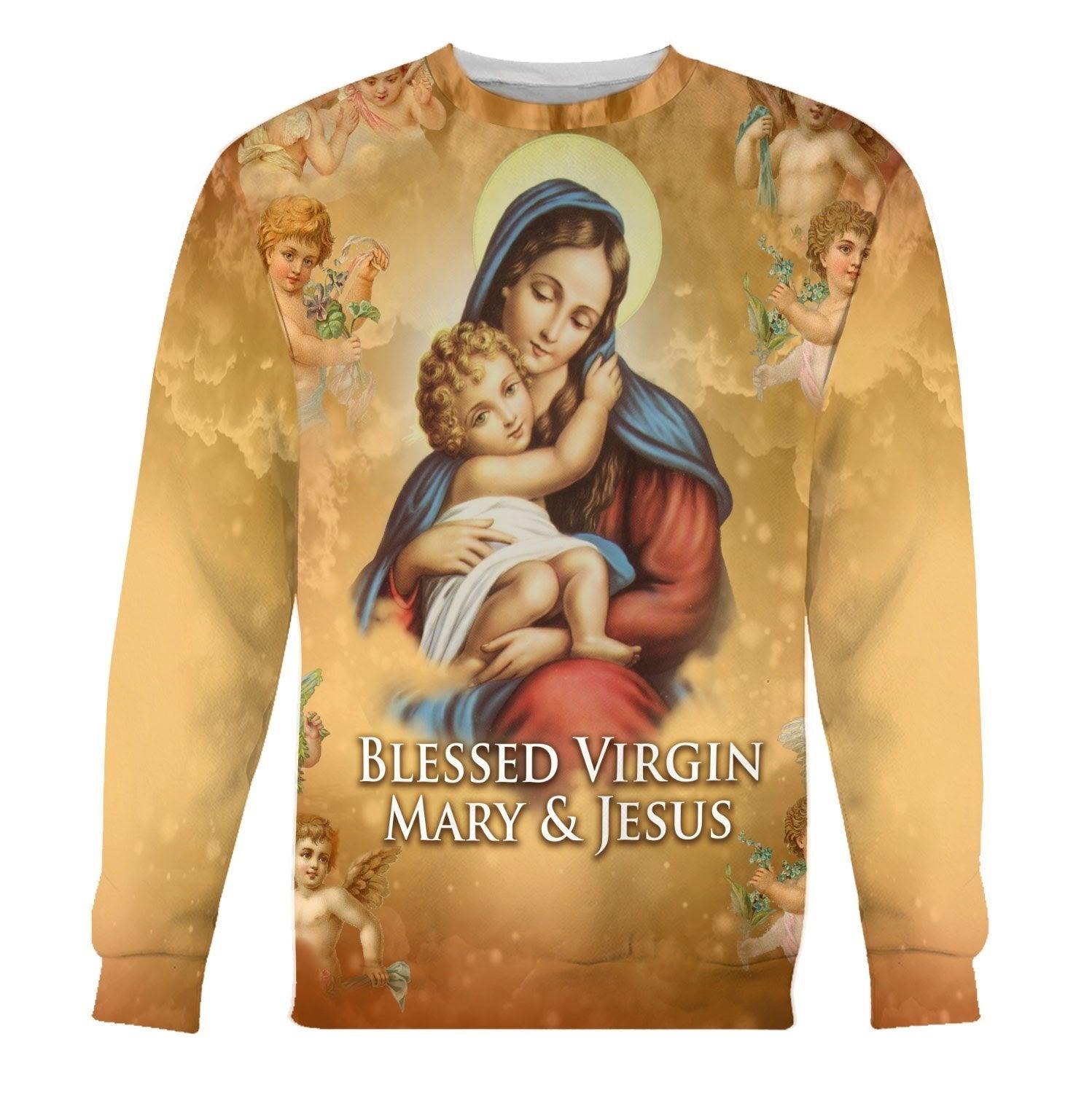 Blessed Virgin Mary & Jesus Sweatshirt - CustomsPig
