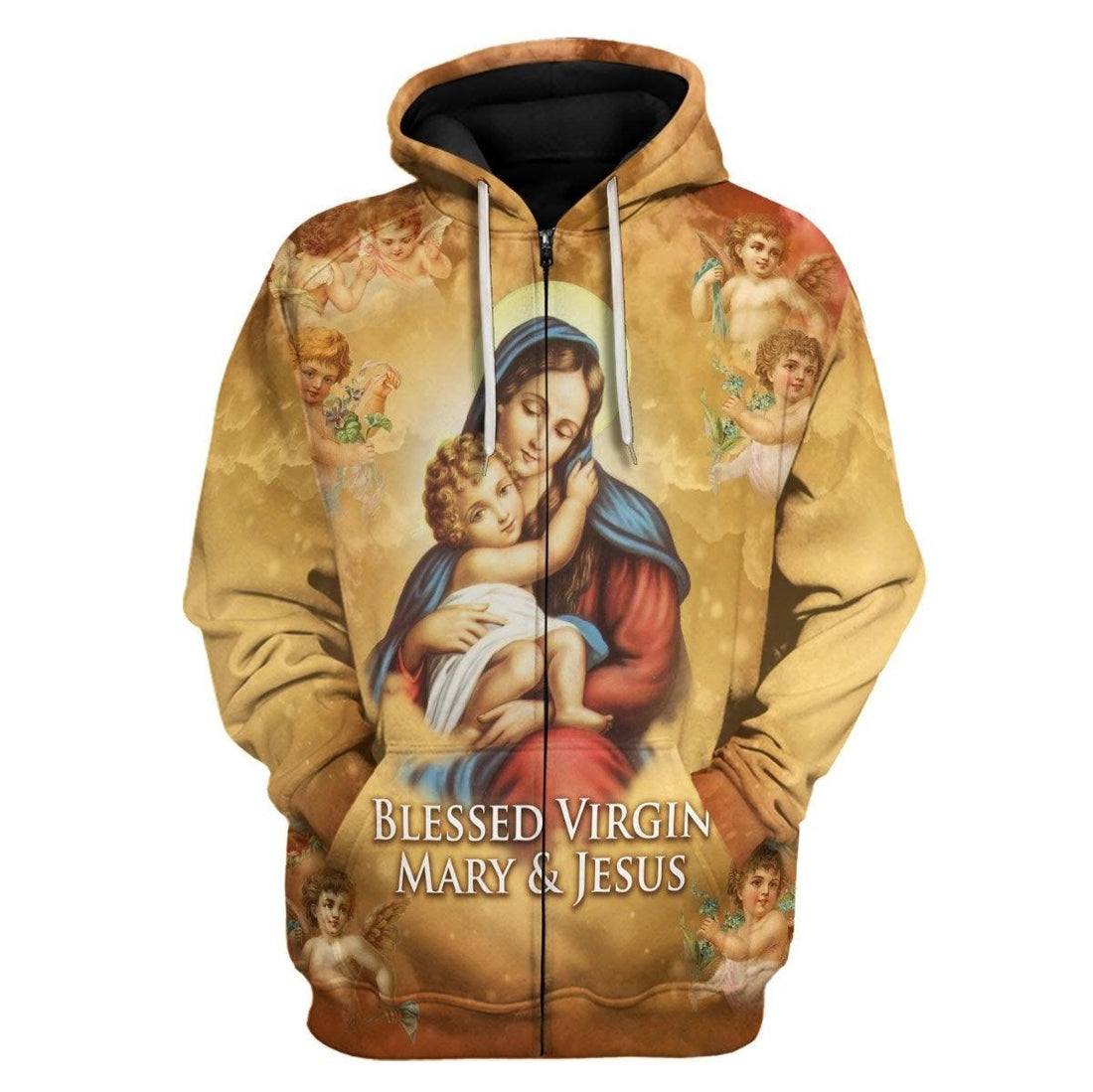 Blessed Virgin Mary & Jesus Zip Hoodie - DucG