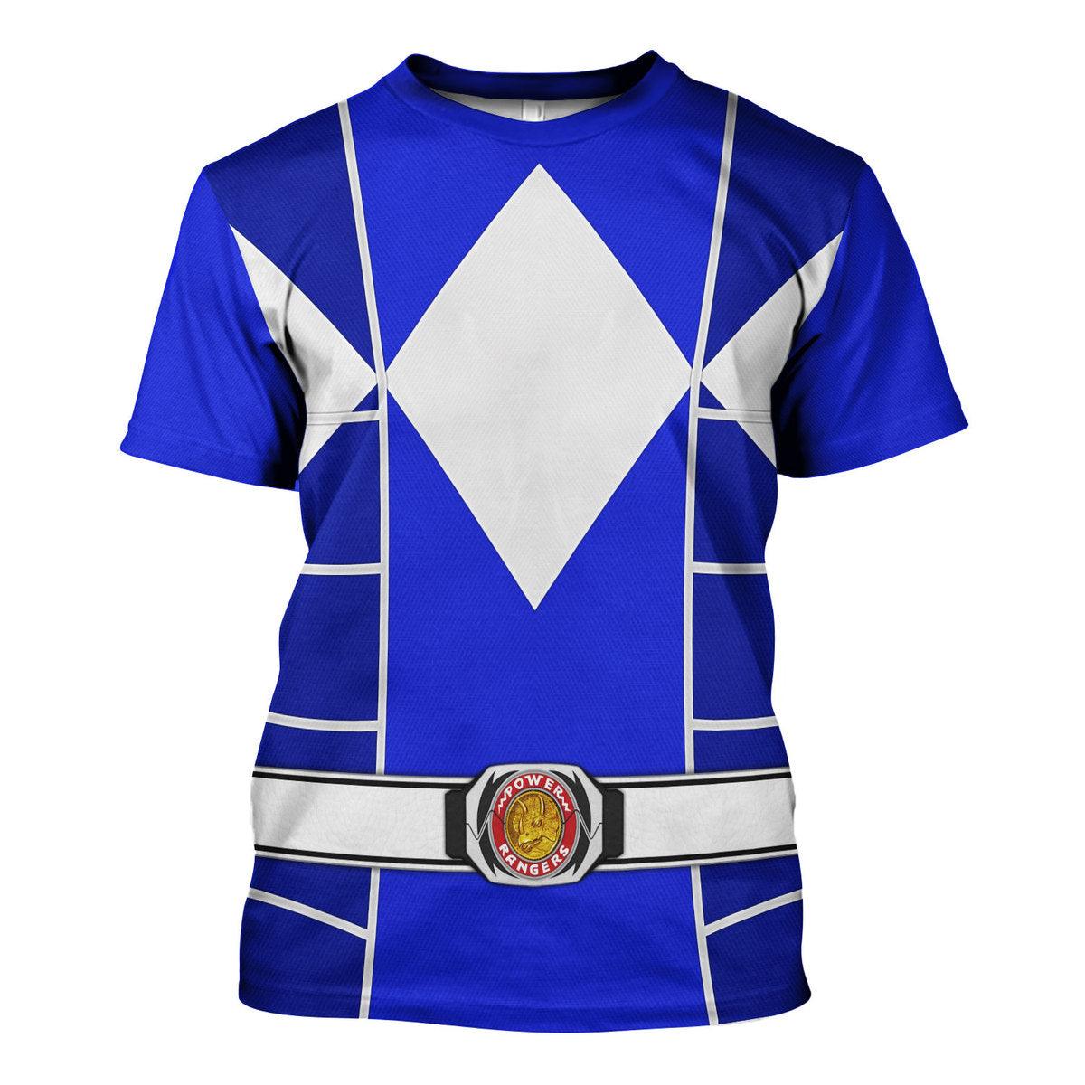 Blue Ranger Mighty Morphin Cosplay Hoodies Sweatshirt T-shirt Hawaiian - CustomsPig.com