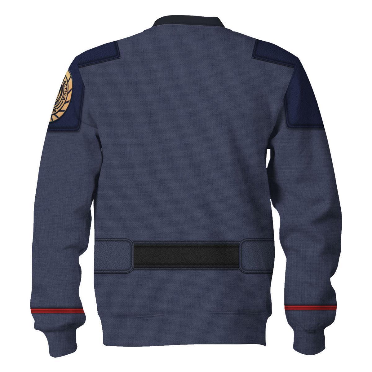 Captain Lee Apollo Adama Uniform T-shirt Hoodie Sweatpants Apparel - CustomsPig.com