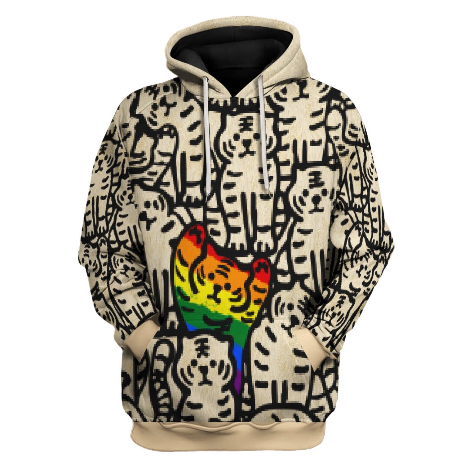 Cat LGBTQ+ Stand Out Hoodie T-shirt Tops - DucG