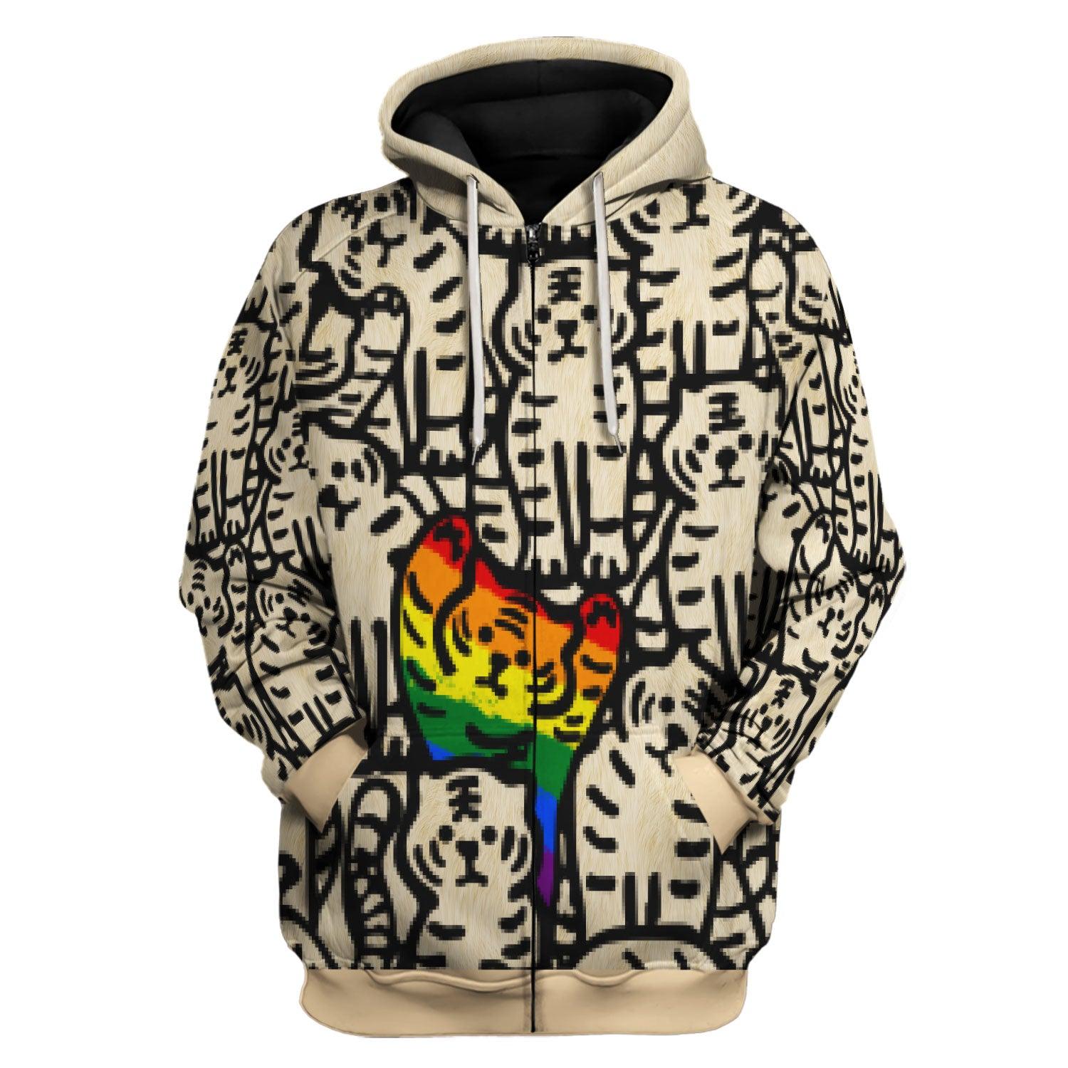 Cat LGBTQ+ Stand Out Hoodie T-shirt Tops - DucG