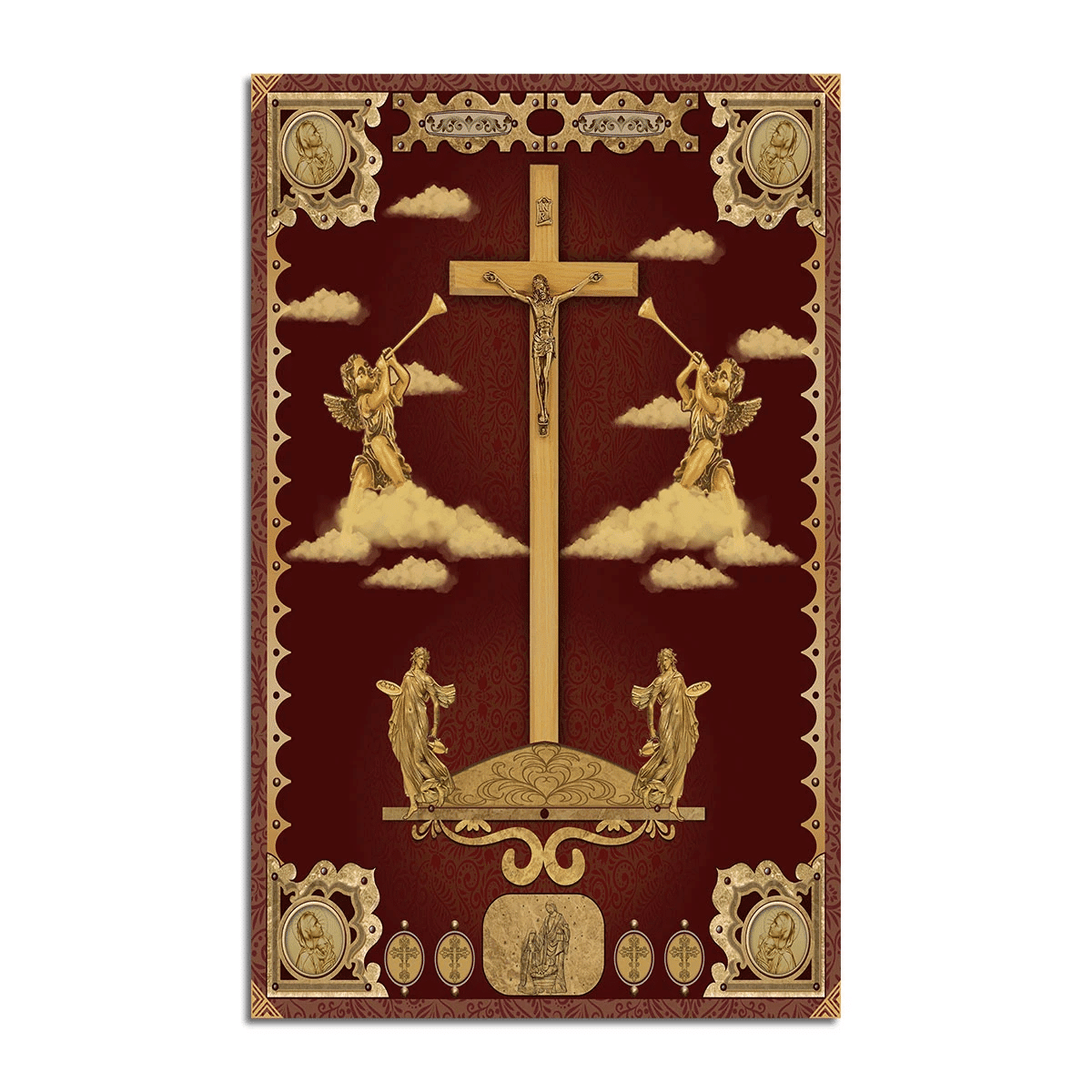 Crucifix of Jesus and The Angels Rug - DucG