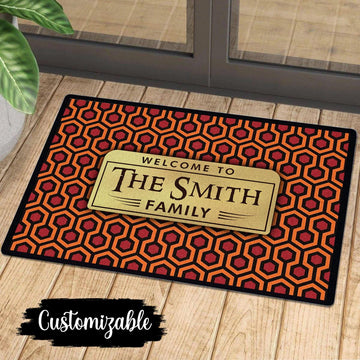 Custom Family Name Retro Doormat Overlook Hotel Carpet Pattern Shining Pattern - CustomsPig.com