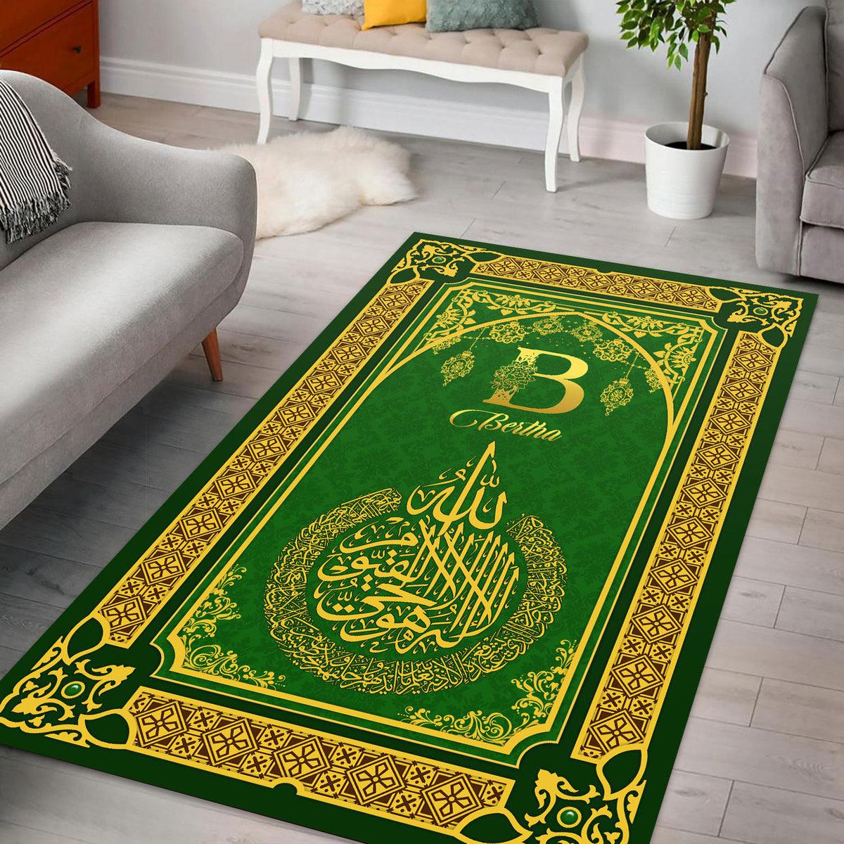 Custom Name Ayatul Kursi Prayer Rug - DucG