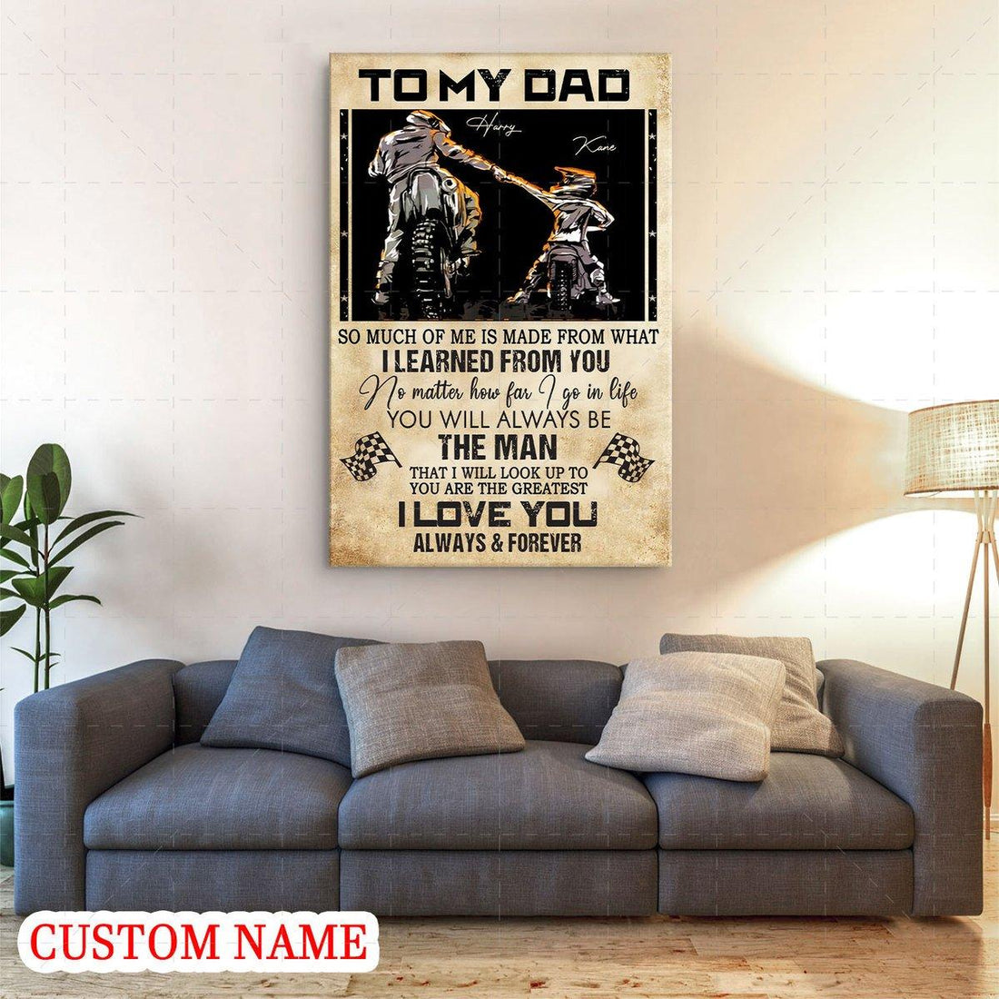 Customized Canvas Father And Son To My Dad - DucG