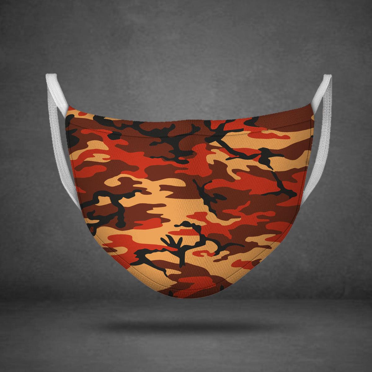 Flecktarn Red Brown German WWII Camo Patterns Face Mask - DucG