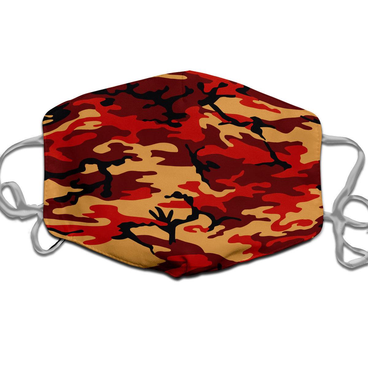 Flecktarn Red Brown German WWII Camo Patterns Face Mask - DucG