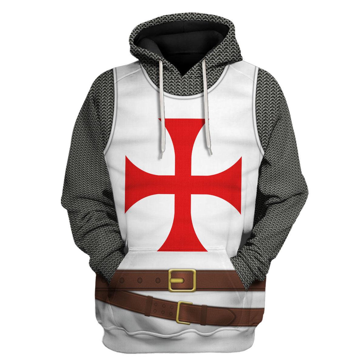 Gearhomie 12th Century Knights Templar Costume Hoodie Sweatshirt T-Shirt Tracksuit - Gearhomie.com