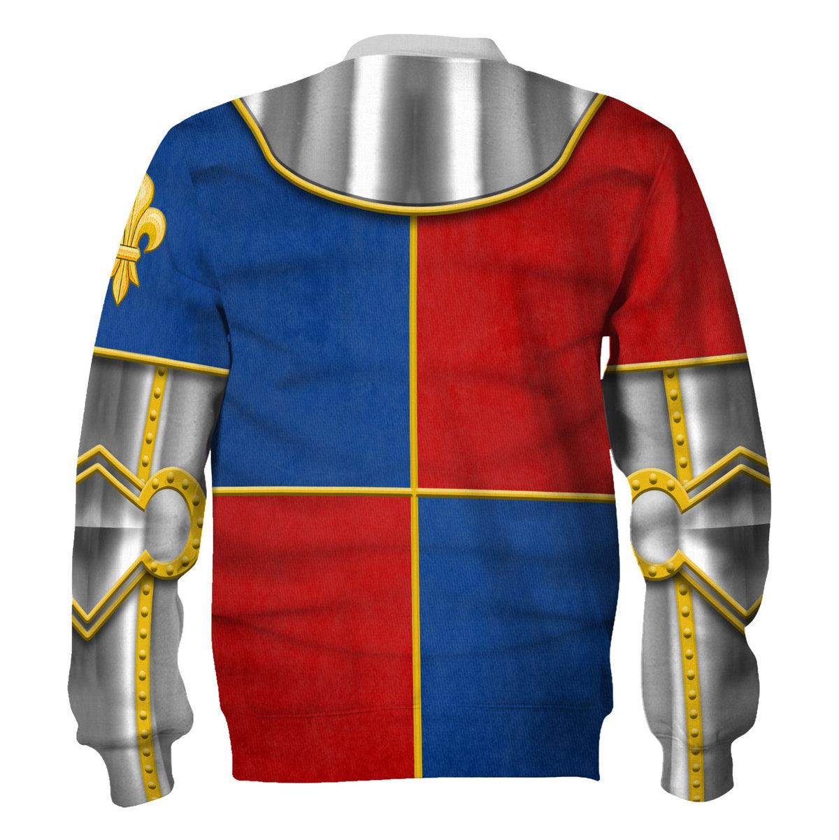 Gearhomie 1415 Agincourt Charles I d'Albret Knight Costume Hoodie Sweatshirt T-Shirt Tracksuit - Gearhomie.com