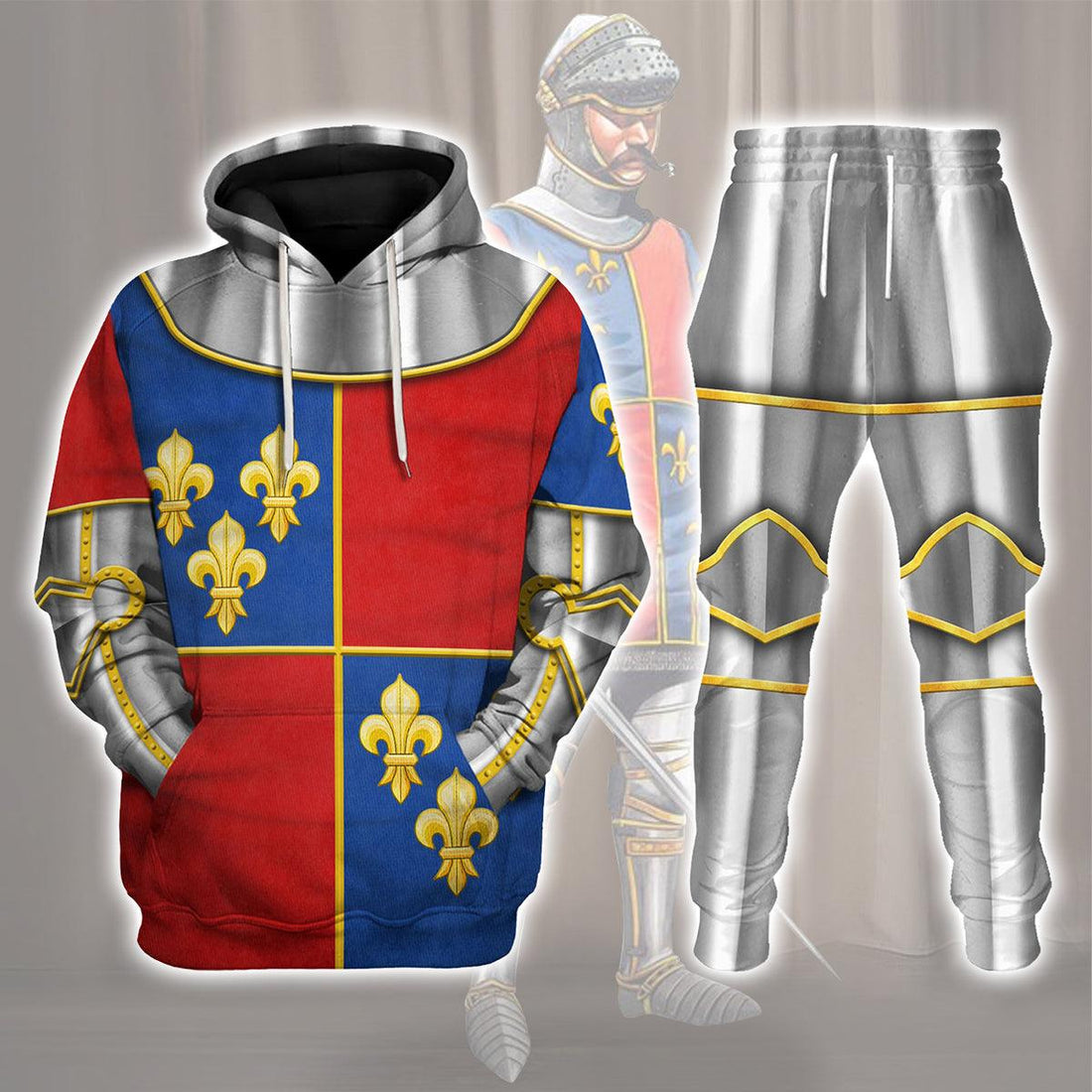 Gearhomie 1415 Agincourt Charles I d'Albret Knight Costume Hoodie Sweatshirt T-Shirt Tracksuit - Gearhomie.com