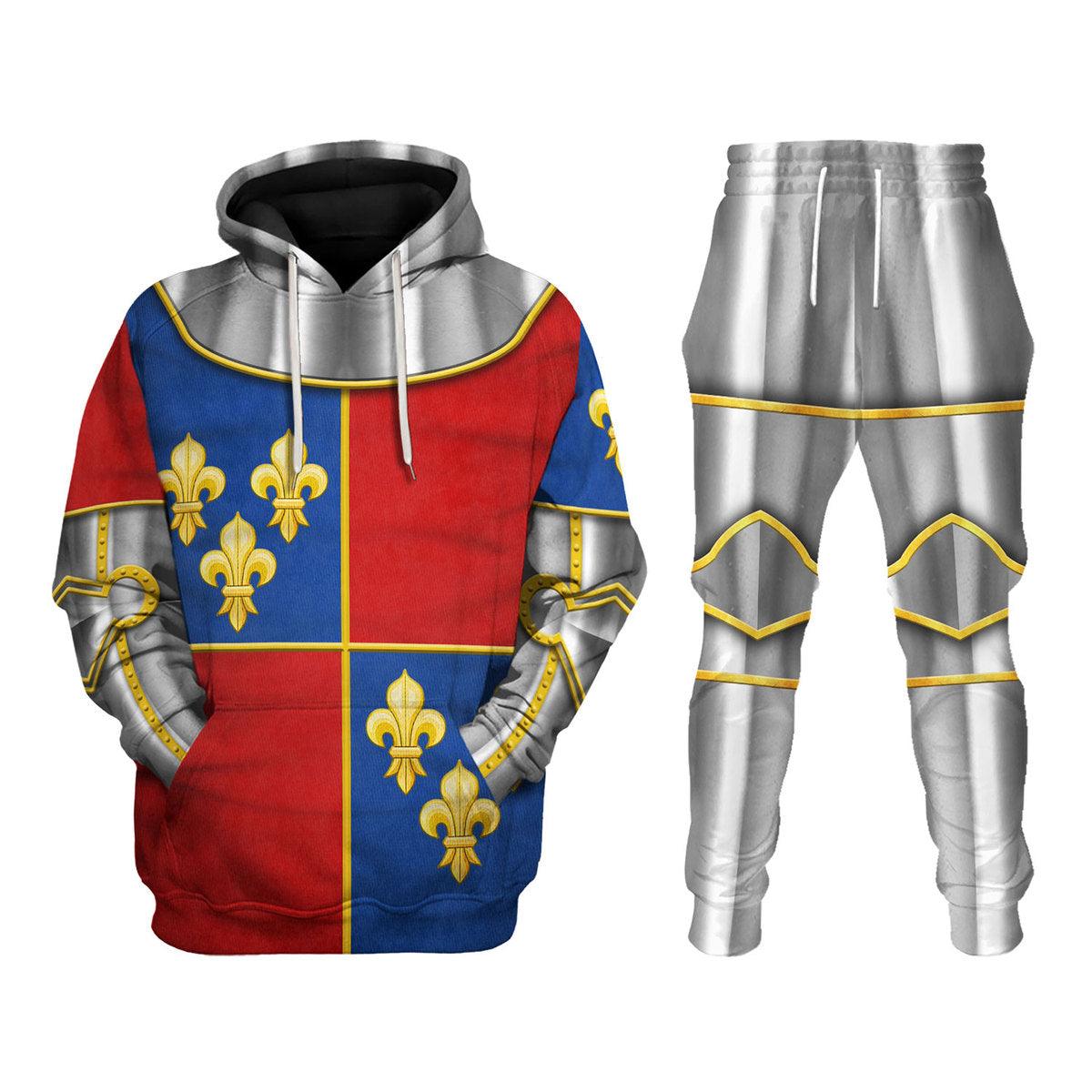 Gearhomie 1415 Agincourt Charles I d'Albret Knight Costume Hoodie Sweatshirt T-Shirt Tracksuit - Gearhomie.com