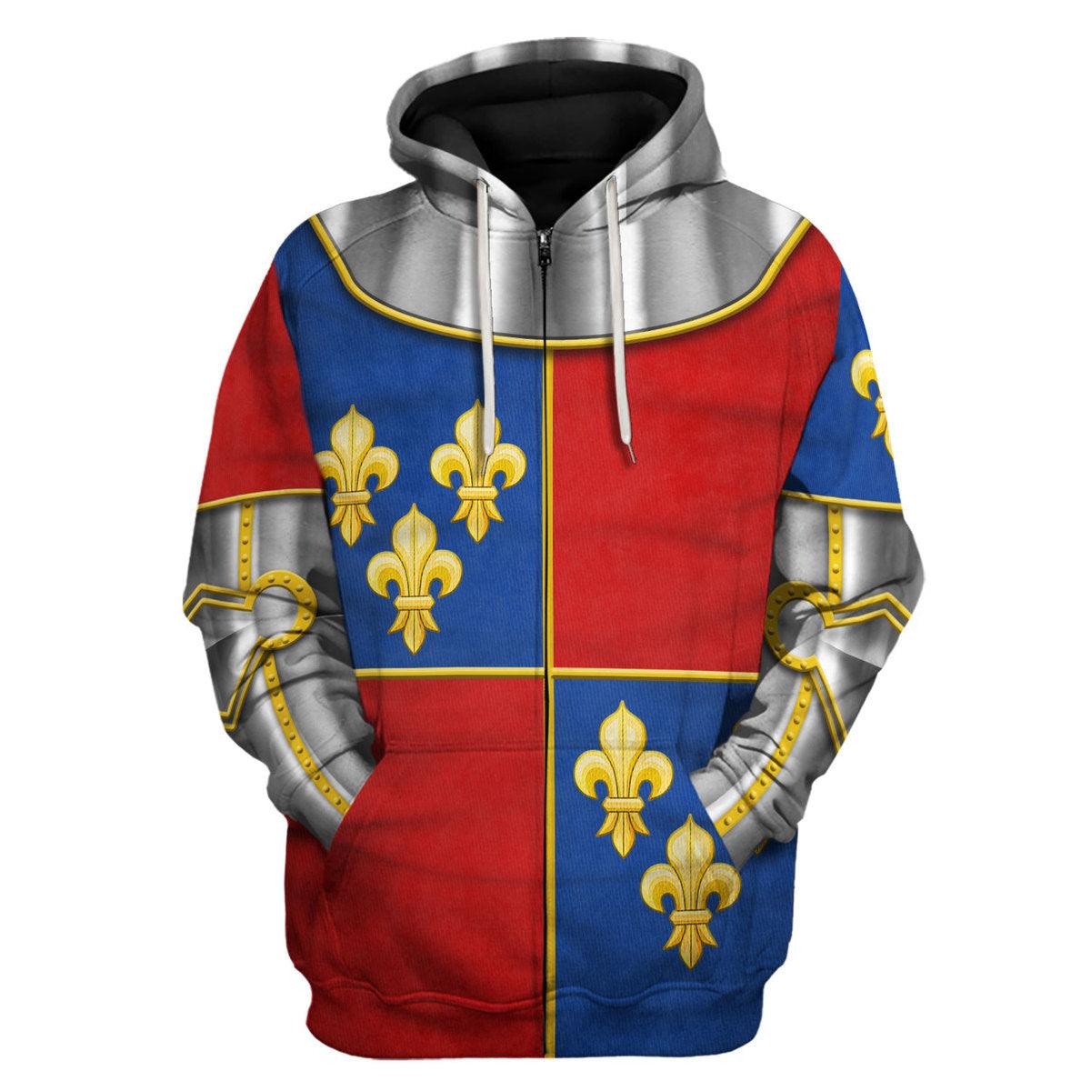 Gearhomie 1415 Agincourt Charles I d'Albret Knight Costume Hoodie Sweatshirt T-Shirt Tracksuit - Gearhomie.com