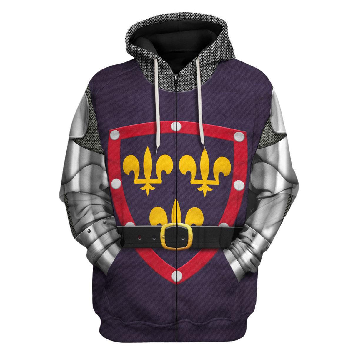 CustomsPig 1415 Agincourt Knight Duke of Alencon Knight Costume Hoodie Sweatshirt T-Shirt Tracksuit - CustomsPig.com