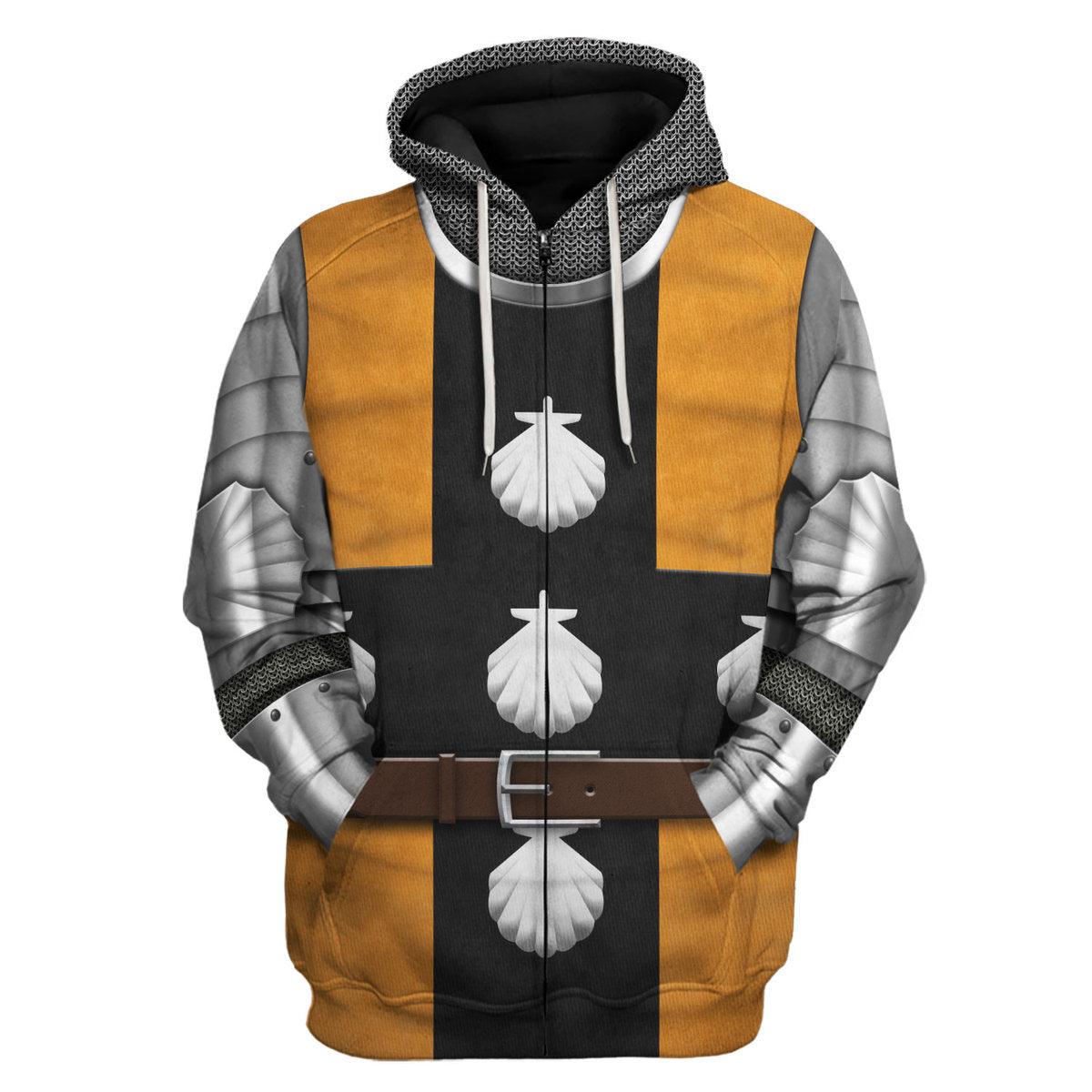 CustomsPig 1415 Agincourt Knight Waleran de Raineval Knight Costume Hoodie Sweatshirt T-Shirt Tracksuit - CustomsPig.com