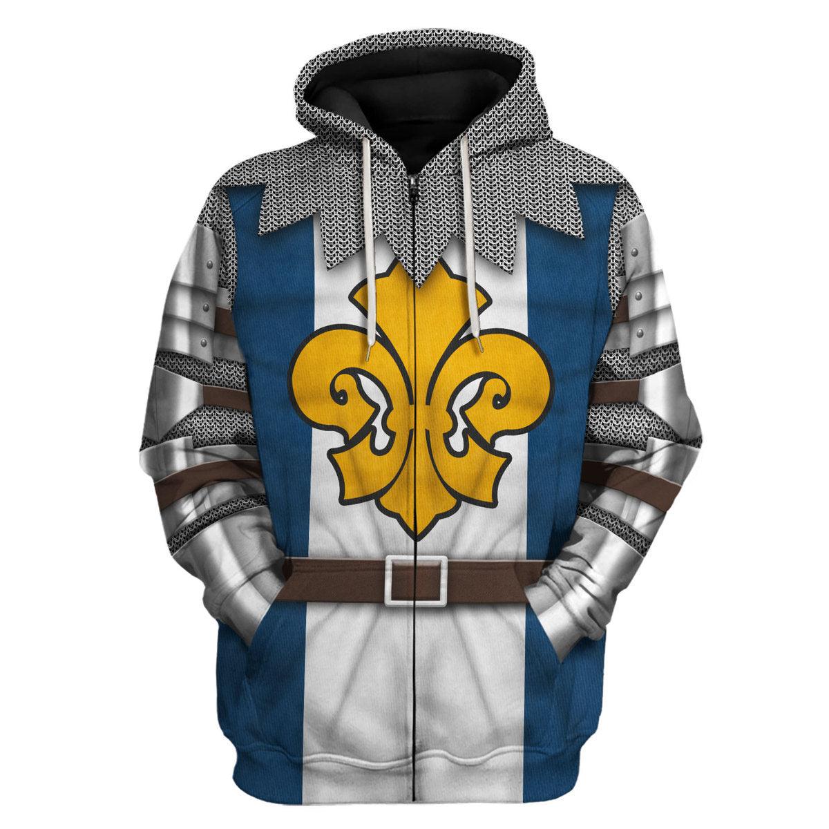 Gearhomie 14th Century French Knight Costume Hoodie Sweatshirt T-Shirt Tracksuit - Gearhomie.com