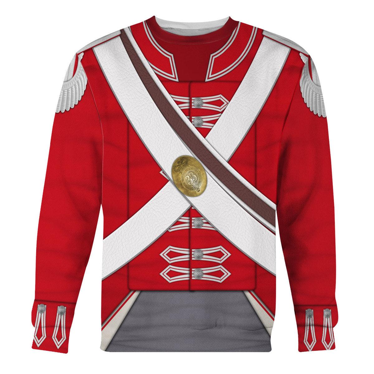 Gearhomie 33rd Foot (1st Yorkshire West Riding) Private Centre Company (1812-1815) Uniform All Over Print Hoodie Sweatshirt T-Shirt Tracksuit - Gearhomie.com