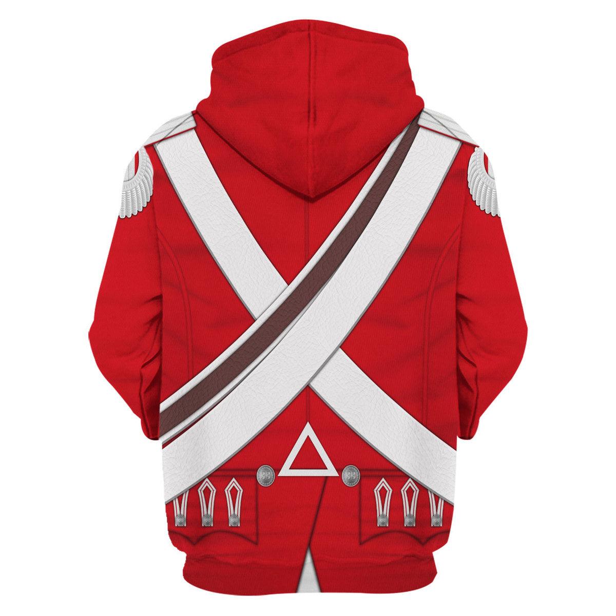 Gearhomie 33rd Foot (1st Yorkshire West Riding) Private Centre Company (1812-1815) Uniform All Over Print Hoodie Sweatshirt T-Shirt Tracksuit - Gearhomie.com