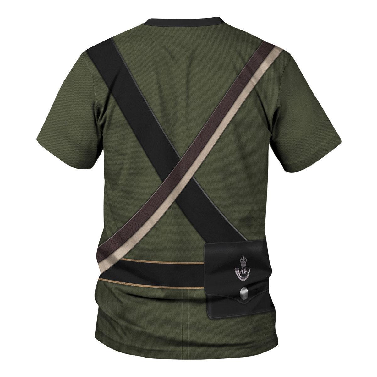 Gearhomie 95th (Rifle) Regiment-Rifleman 1806-1815 Uniform All Over Print Hoodie Sweatshirt T-Shirt Tracksuit - Gearhomie.com
