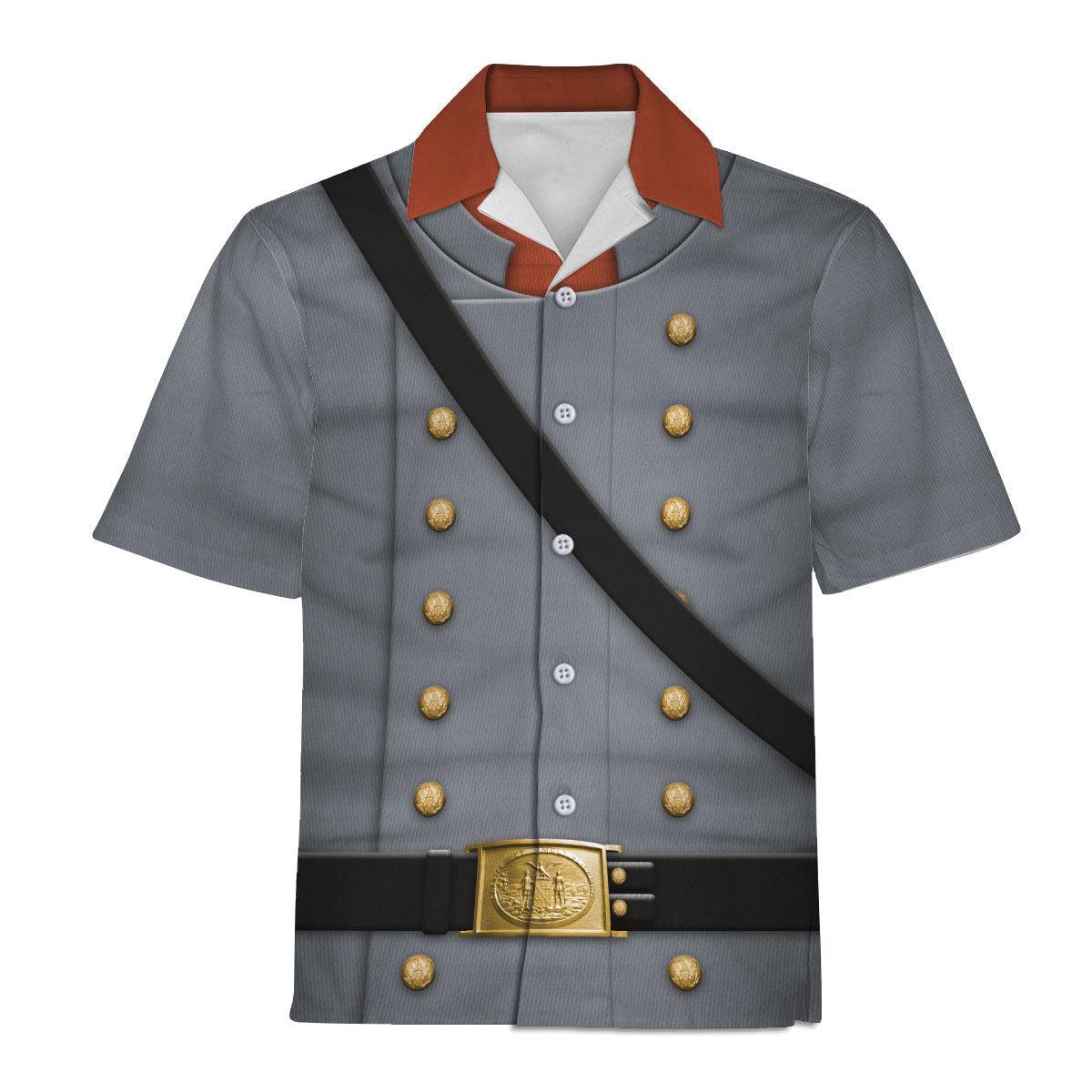 Gearhomie American Confederate Army-Cavalry Officer Uniform All Over Print Hoodie Sweatshirt T-Shirt Tracksuit - Gearhomie.com