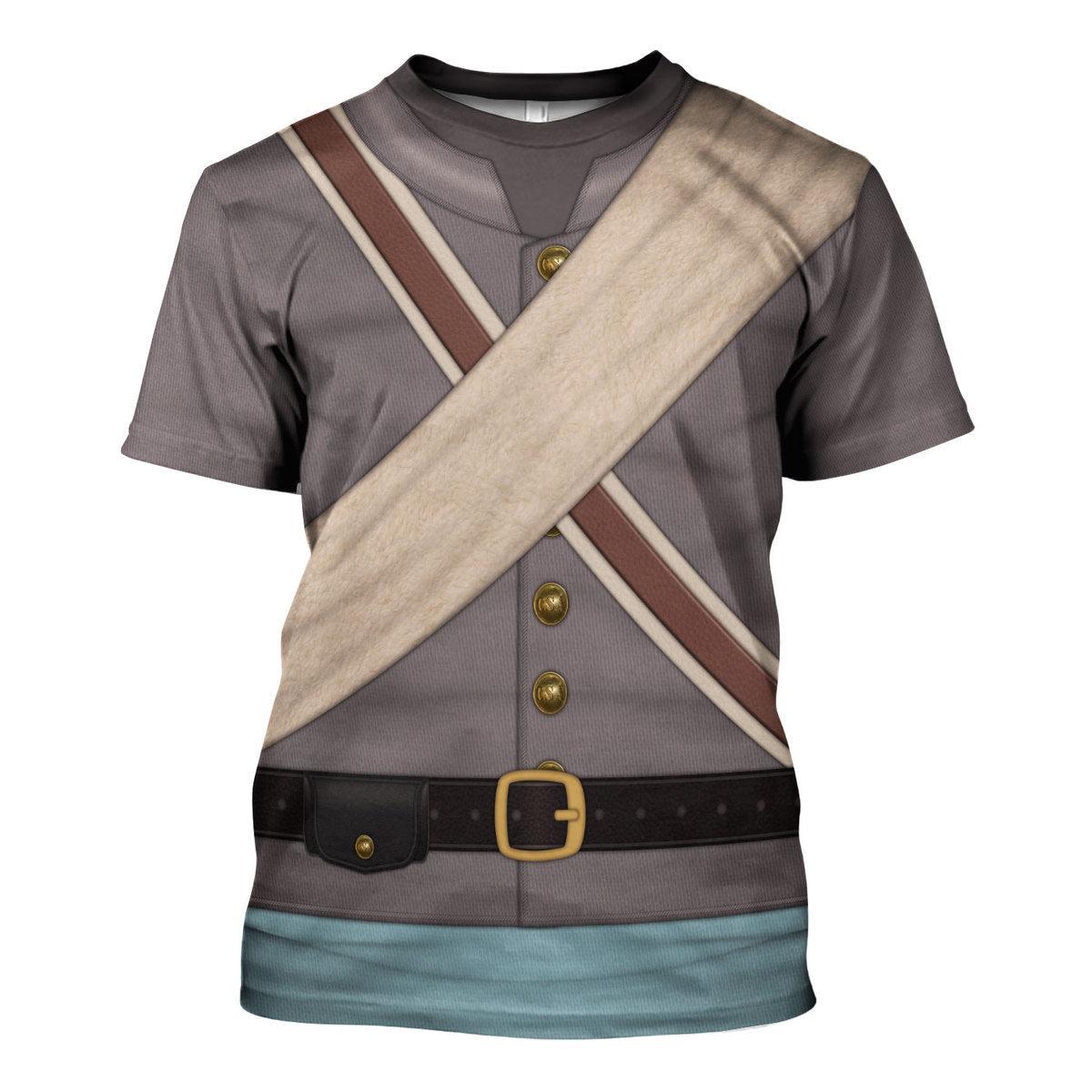 Gearhomie American Confederate Army-Infantry-Private Soldier Uniform All Over Print Hoodie Sweatshirt T-Shirt Tracksuit - Gearhomie.com