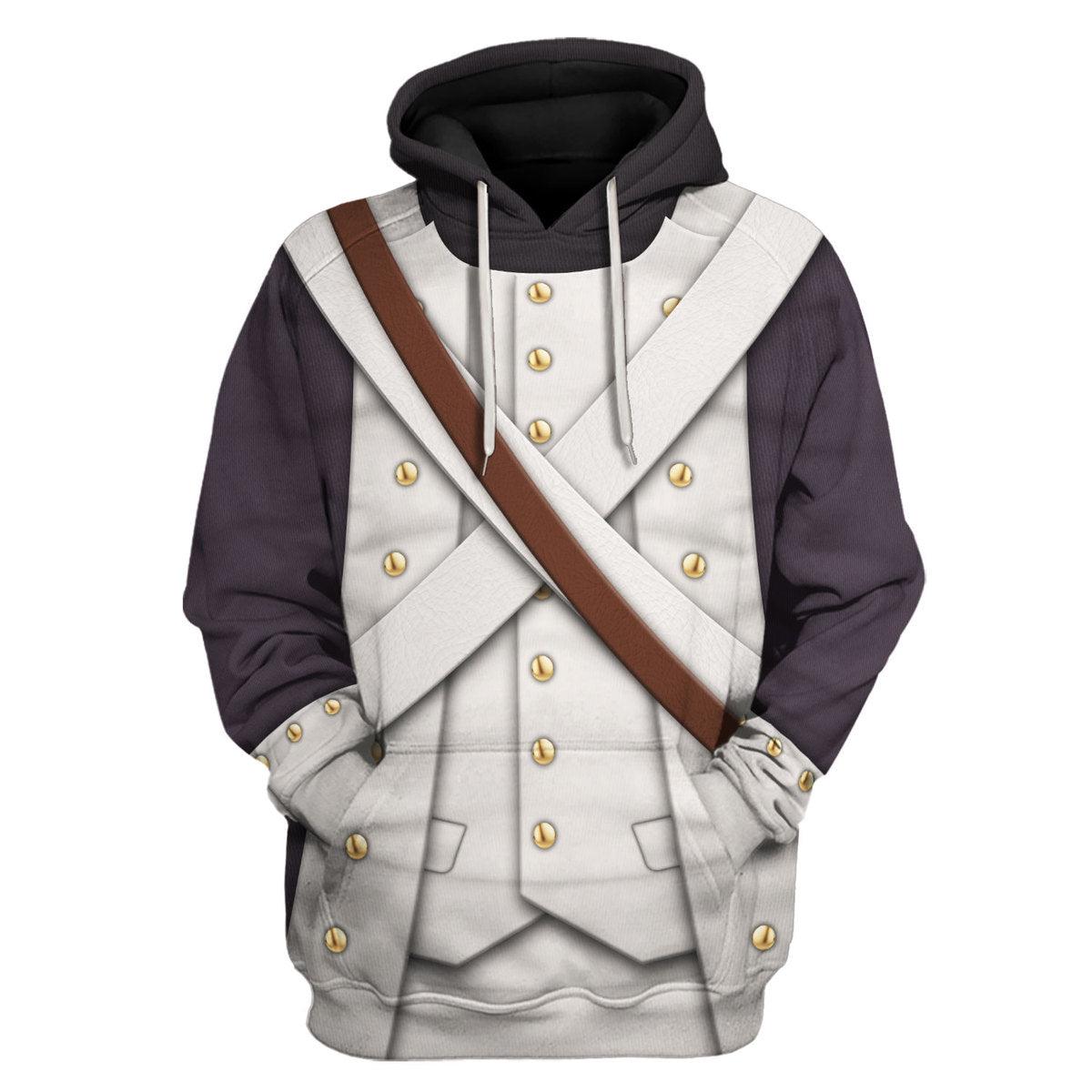 Gearhomie American Infantry-3rd Connecticut Regiment-1783 Uniform All Over Print Hoodie Sweatshirt T-Shirt Tracksuit - Gearhomie.com