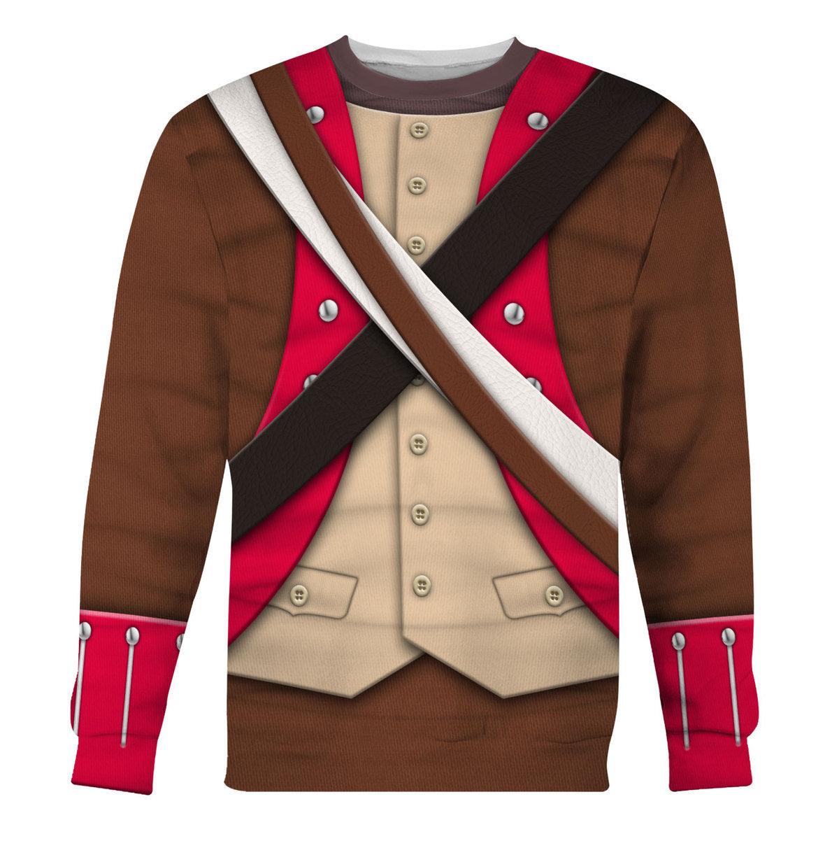 Gearhomie American Infantry-6th Continental Regiment-1776-1783 Uniform All Over Print Hoodie Sweatshirt T-Shirt Tracksuit - Gearhomie.com