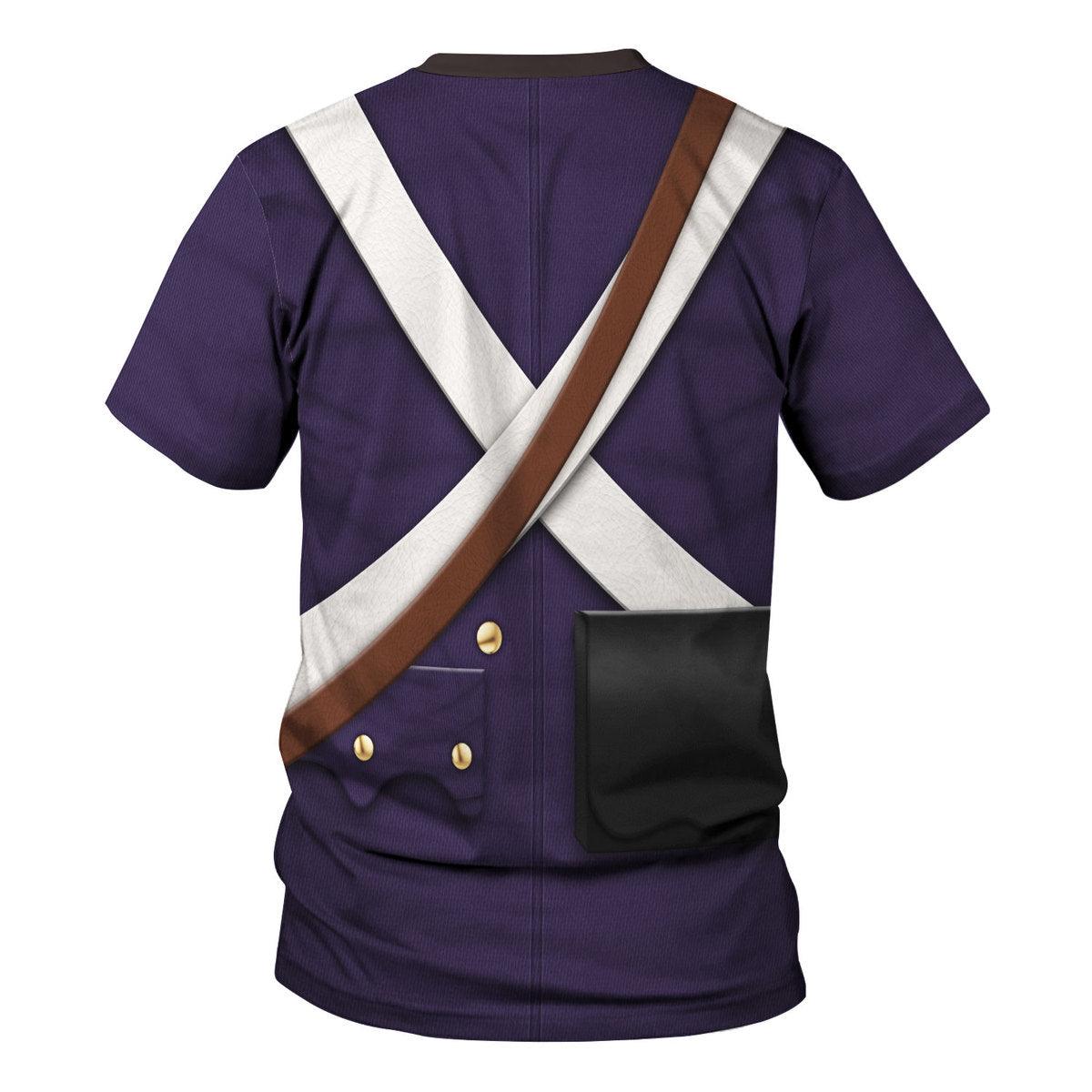 Gearhomie American Infantry-Full Marching-1776-1783 Uniform All Over Print Hoodie Sweatshirt T-Shirt Tracksuit - Gearhomie.com