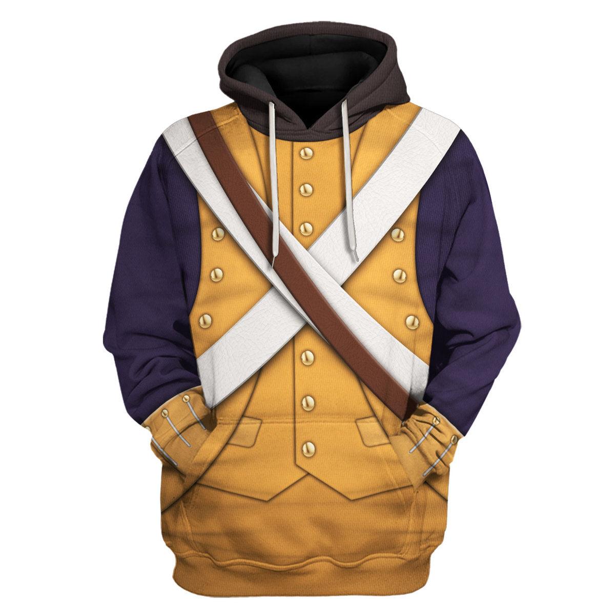 Gearhomie American Infantry-Full Marching-1776-1783 Uniform All Over Print Hoodie Sweatshirt T-Shirt Tracksuit - Gearhomie.com