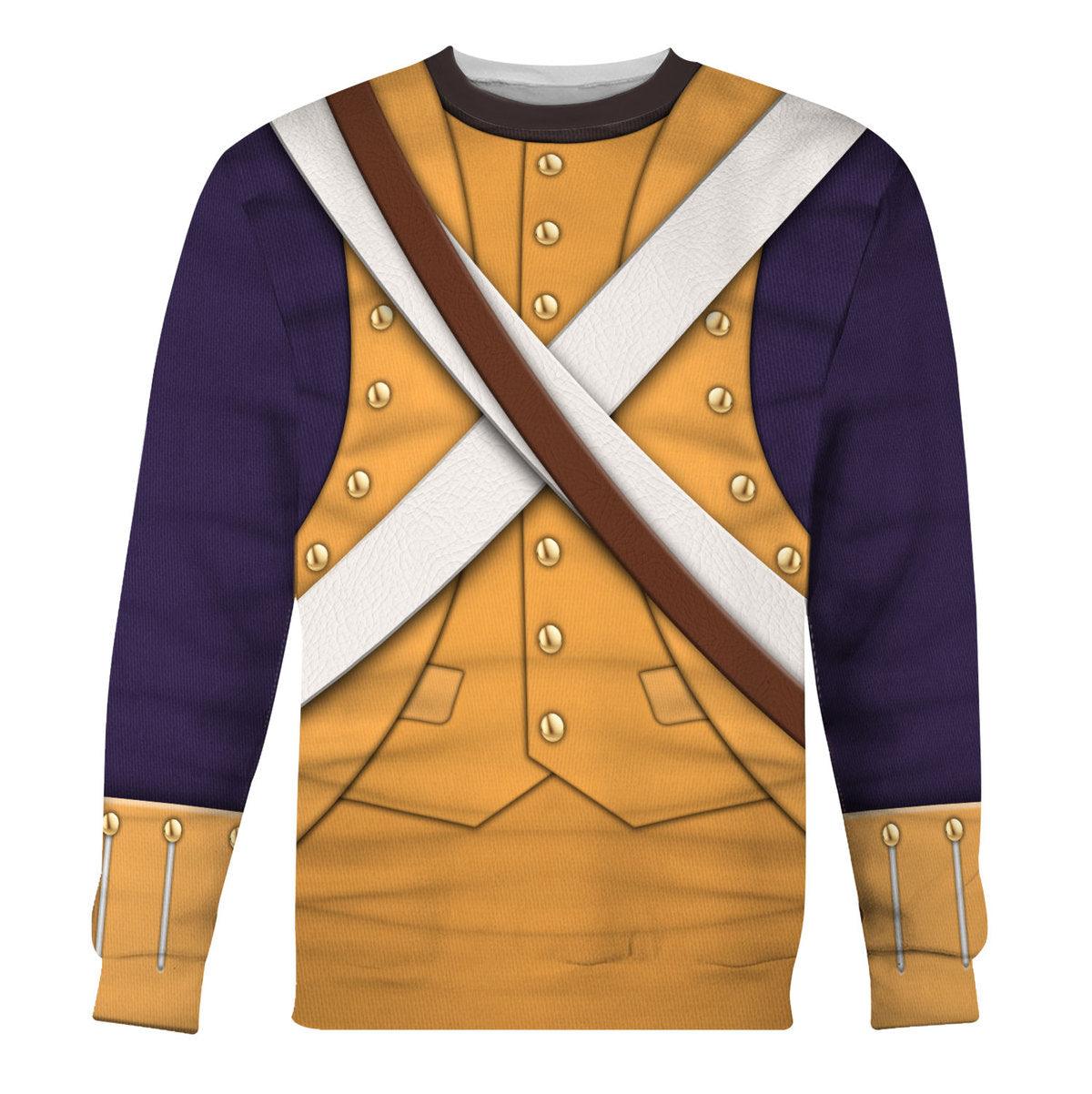 Gearhomie American Infantry-Full Marching-1776-1783 Uniform All Over Print Hoodie Sweatshirt T-Shirt Tracksuit - Gearhomie.com