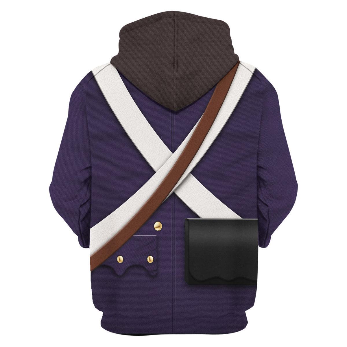 Gearhomie American Infantry-Full Marching-1776-1783 Uniform All Over Print Hoodie Sweatshirt T-Shirt Tracksuit - Gearhomie.com