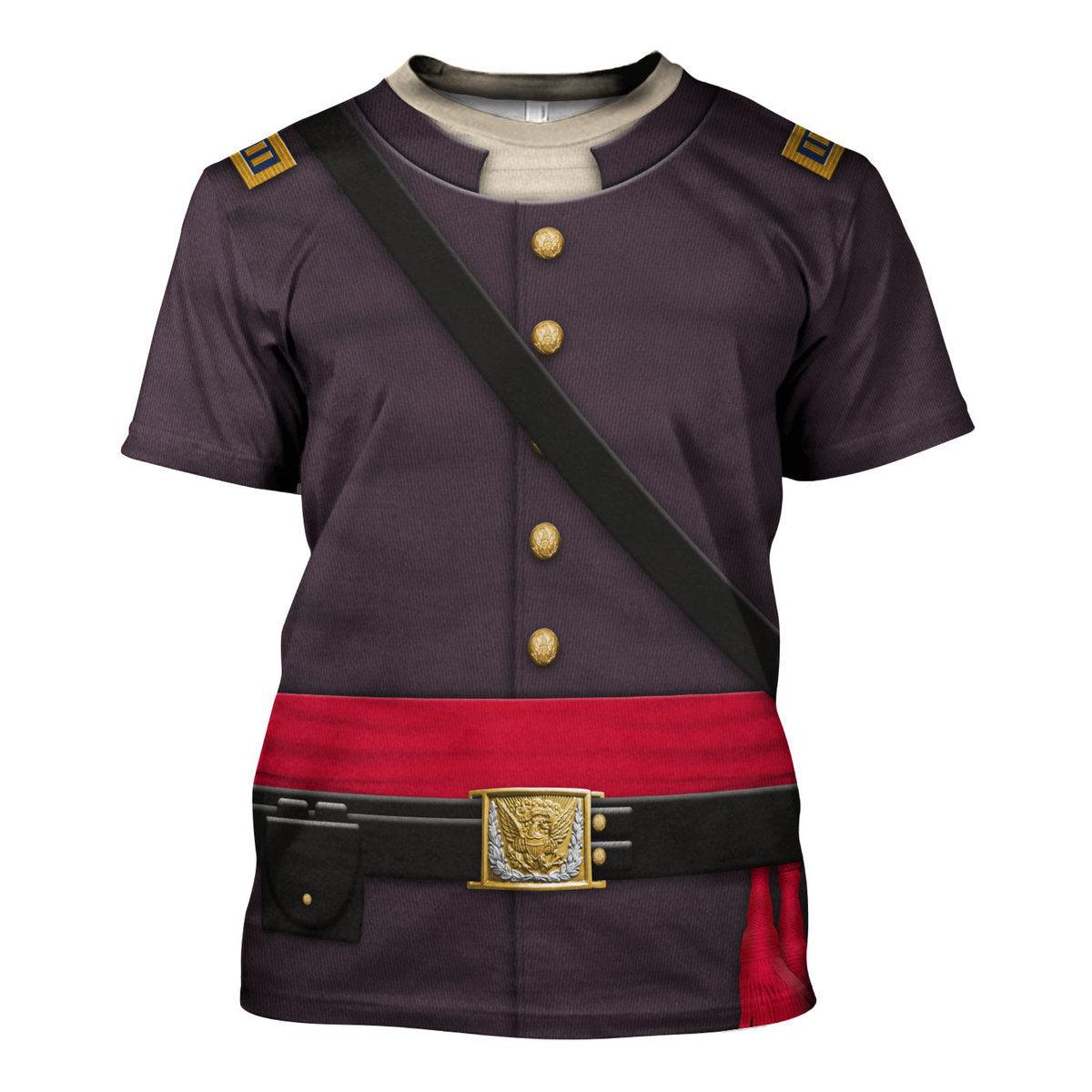Gearhomie American Union Army Infantry Officer-Captain Uniform All Over Print Hoodie Sweatshirt T-Shirt Tracksuit - Gearhomie.com