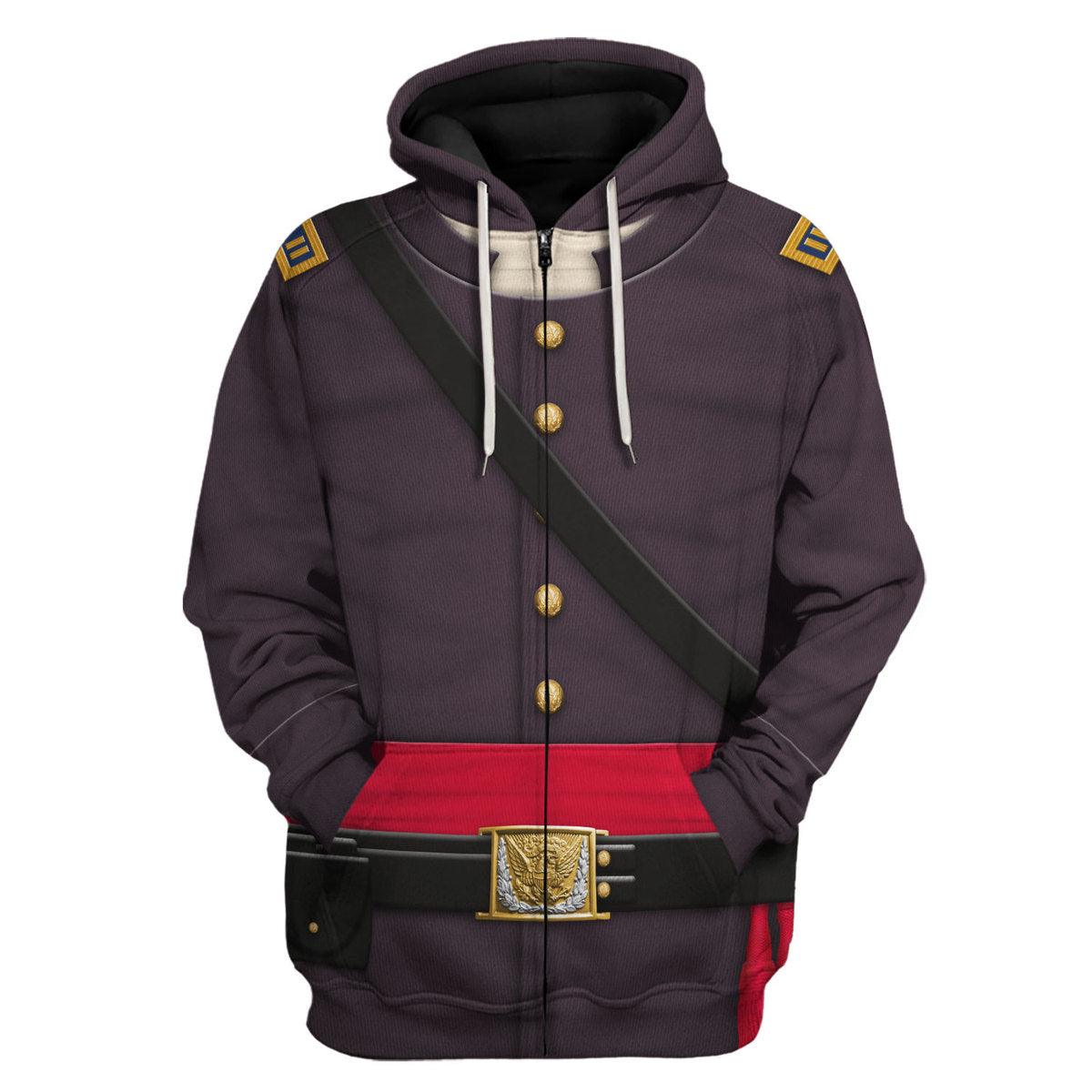 Gearhomie American Union Army Infantry Officer-Captain Uniform All Over Print Hoodie Sweatshirt T-Shirt Tracksuit - Gearhomie.com