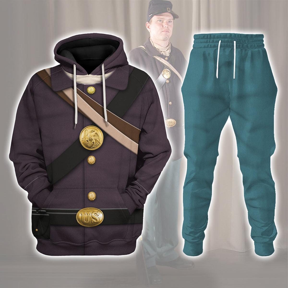 CustomsPig American Union Army-Infantry-Private Soldier Uniform All Over Print Hoodie Sweatshirt T-Shirt Tracksuit - CustomsPig.com