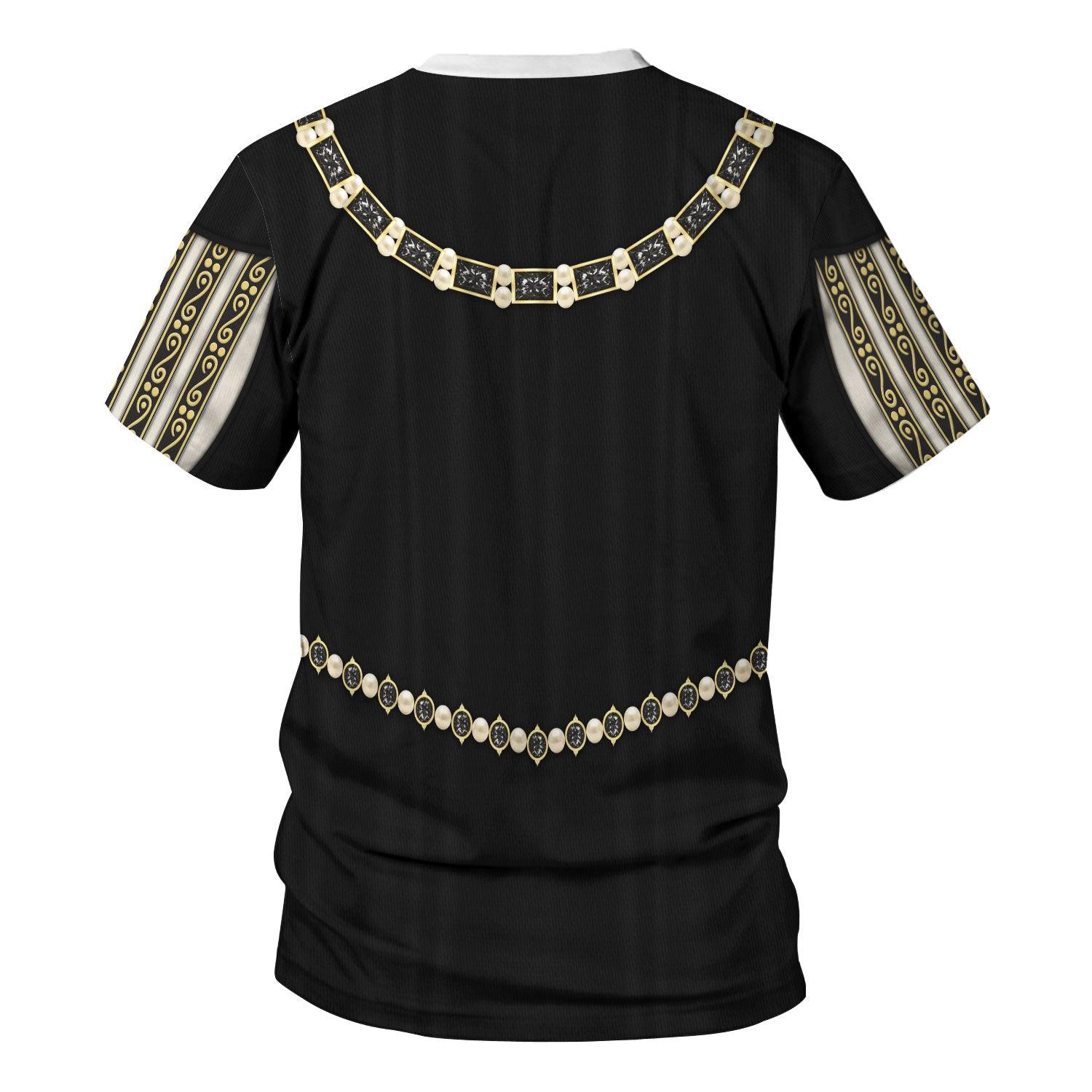 Gearhomie Anne of Austria, Queen of France in Coronation Robes Costume All Over Print Hoodie Sweatshirt T-Shirt Tracksuit - Gearhomie.com
