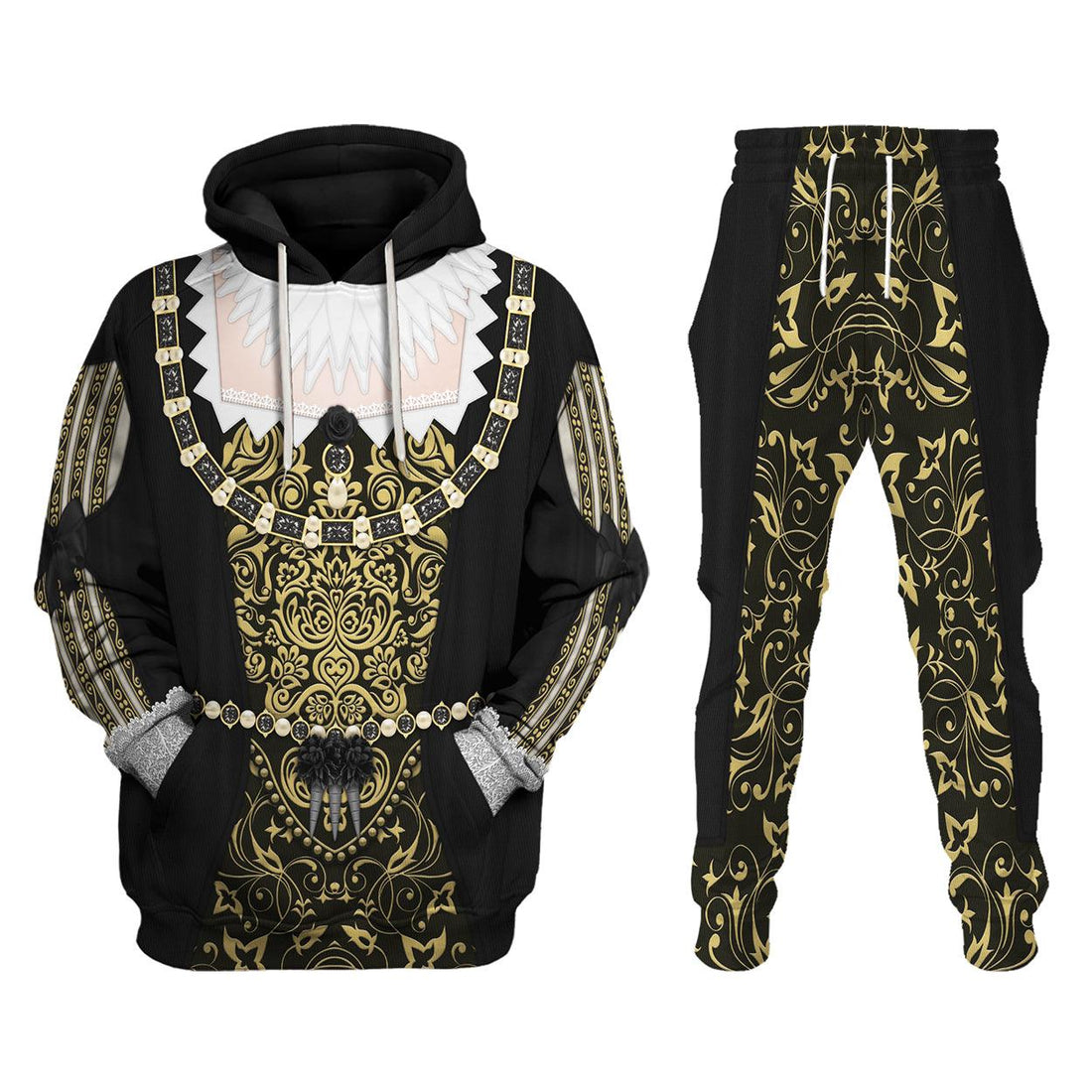 Gearhomie Anne of Austria, Queen of France in Coronation Robes Costume All Over Print Hoodie Sweatshirt T-Shirt Tracksuit - Gearhomie.com