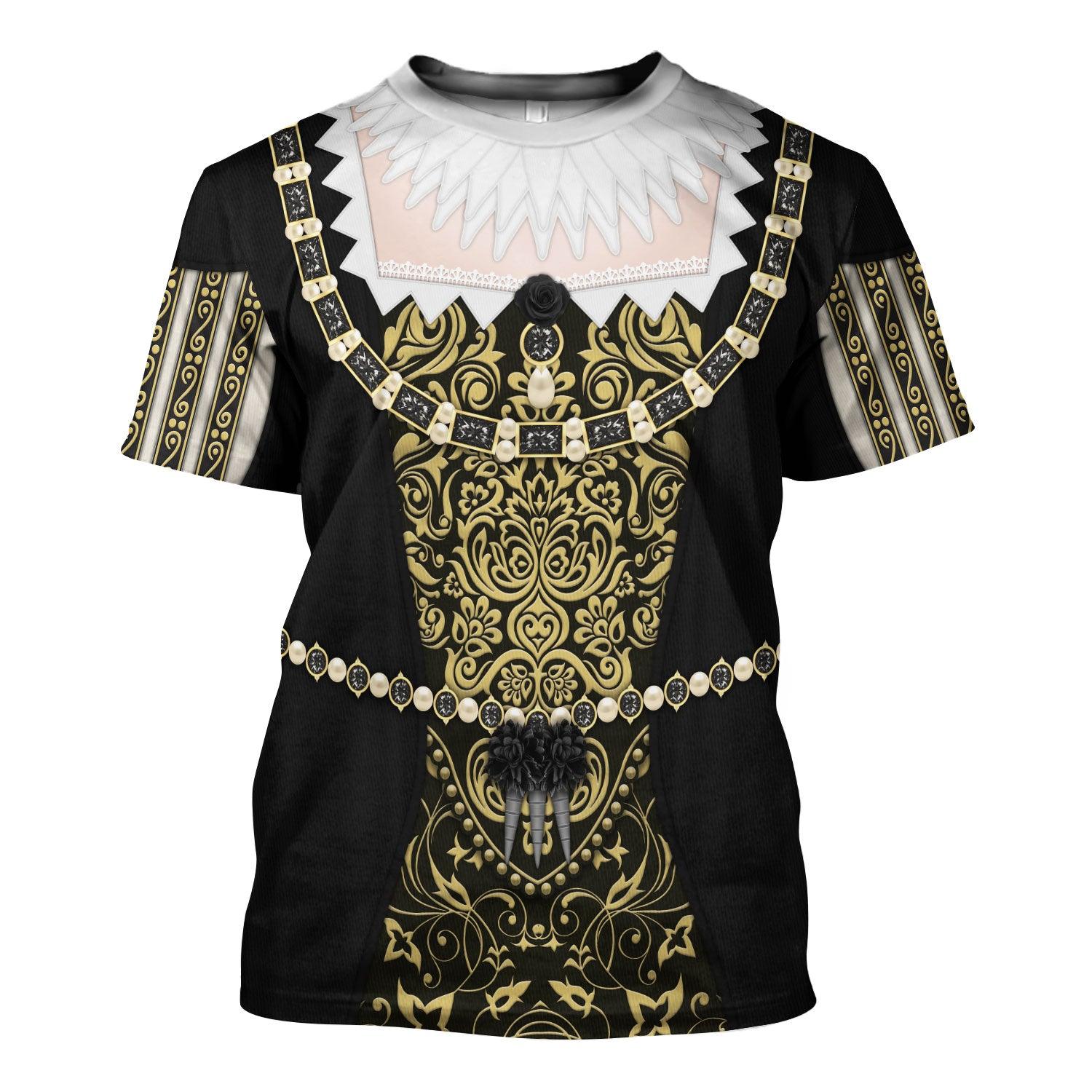 Gearhomie Anne of Austria, Queen of France in Coronation Robes Costume All Over Print Hoodie Sweatshirt T-Shirt Tracksuit - Gearhomie.com