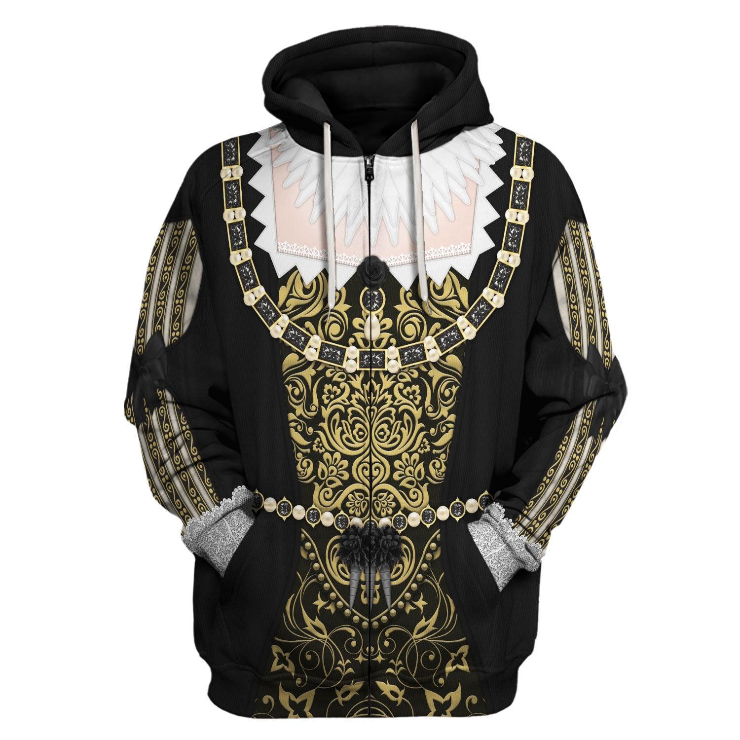 Gearhomie Anne of Austria, Queen of France in Coronation Robes Costume All Over Print Hoodie Sweatshirt T-Shirt Tracksuit - Gearhomie.com