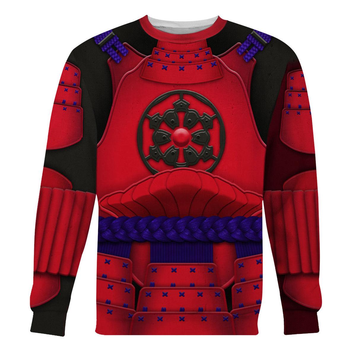 Gearhomie Ashigaru Red Akazonae Koyal Guard Costume Hoodie Sweatshirt T-Shirt Sweatpants - Gearhomie.com