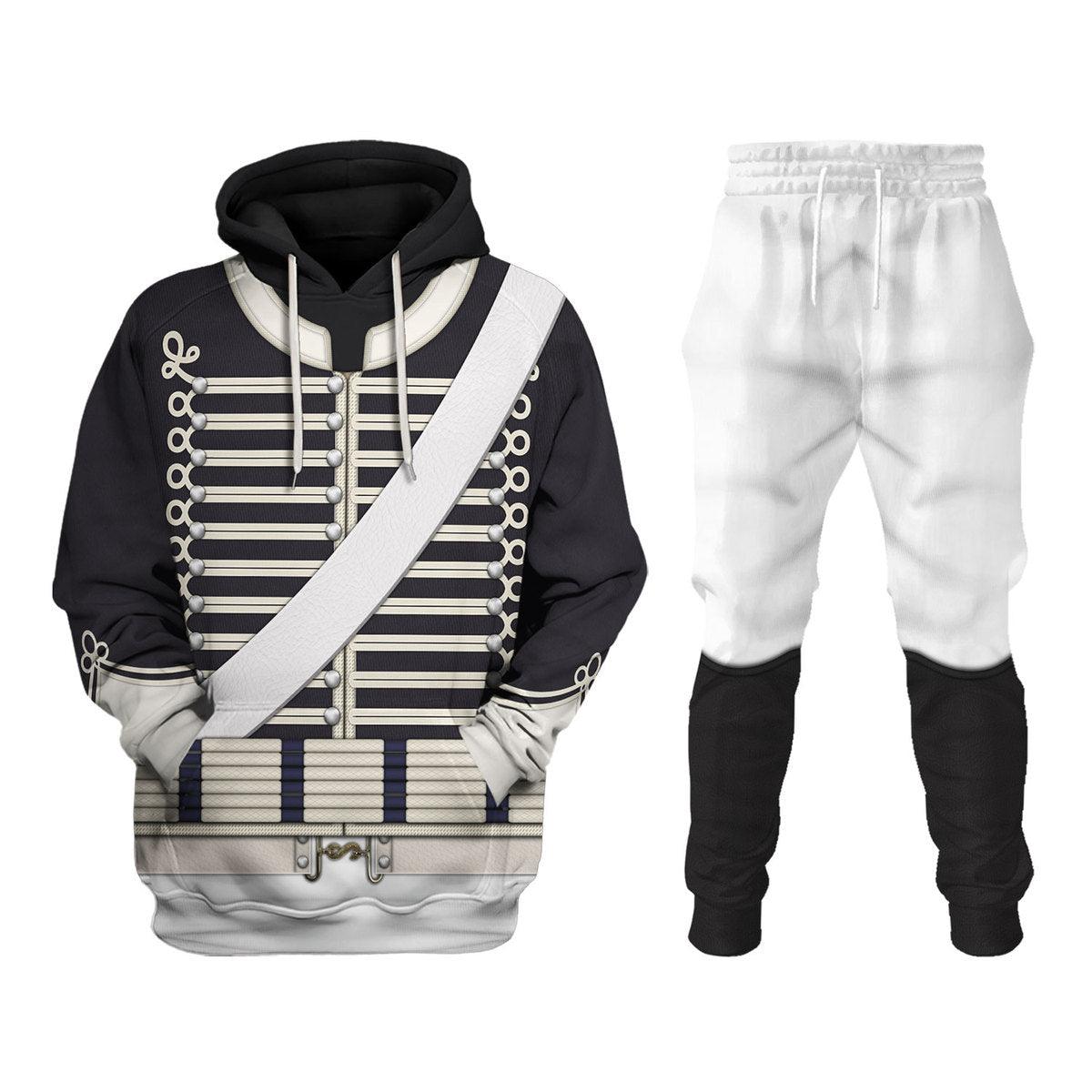 CustomsPig British 18th Hussar-Full Dress (1806-1815) Uniform All Over Print Hoodie Sweatshirt T-Shirt Tracksuit - CustomsPig.com