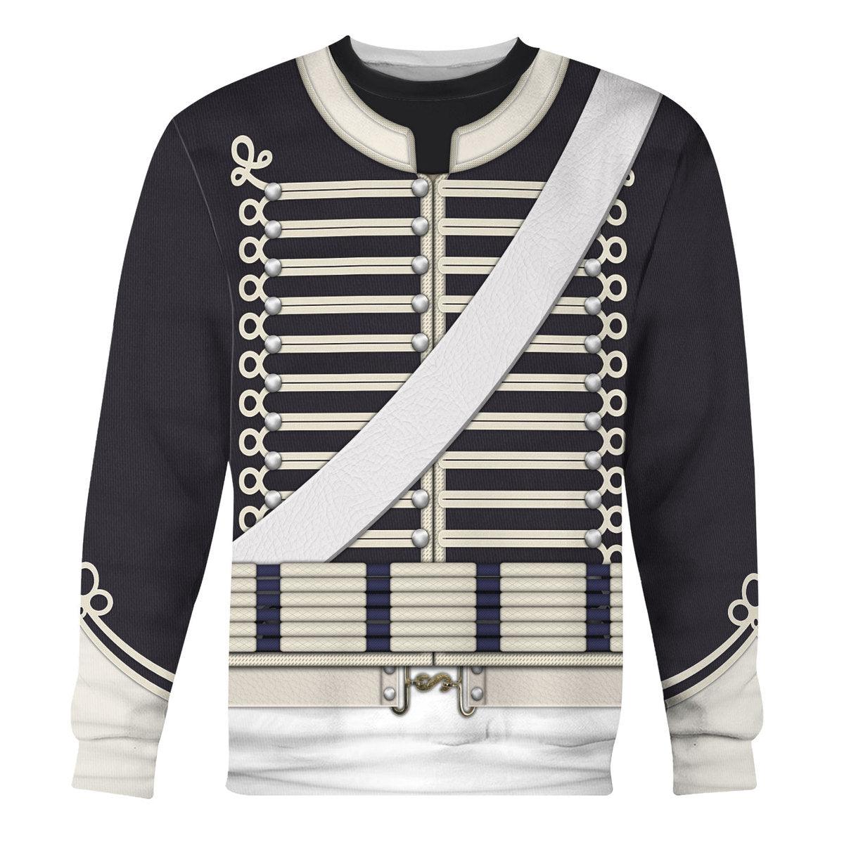 Gearhomie British 18th Hussar-Full Dress (1806-1815) Uniform All Over Print Hoodie Sweatshirt T-Shirt Tracksuit - Gearhomie.com