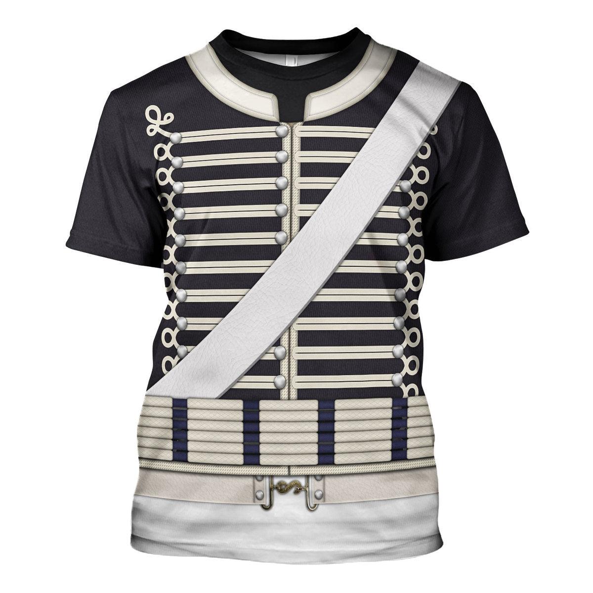 Gearhomie British 18th Hussar-Full Dress (1806-1815) Uniform All Over Print Hoodie Sweatshirt T-Shirt Tracksuit - Gearhomie.com